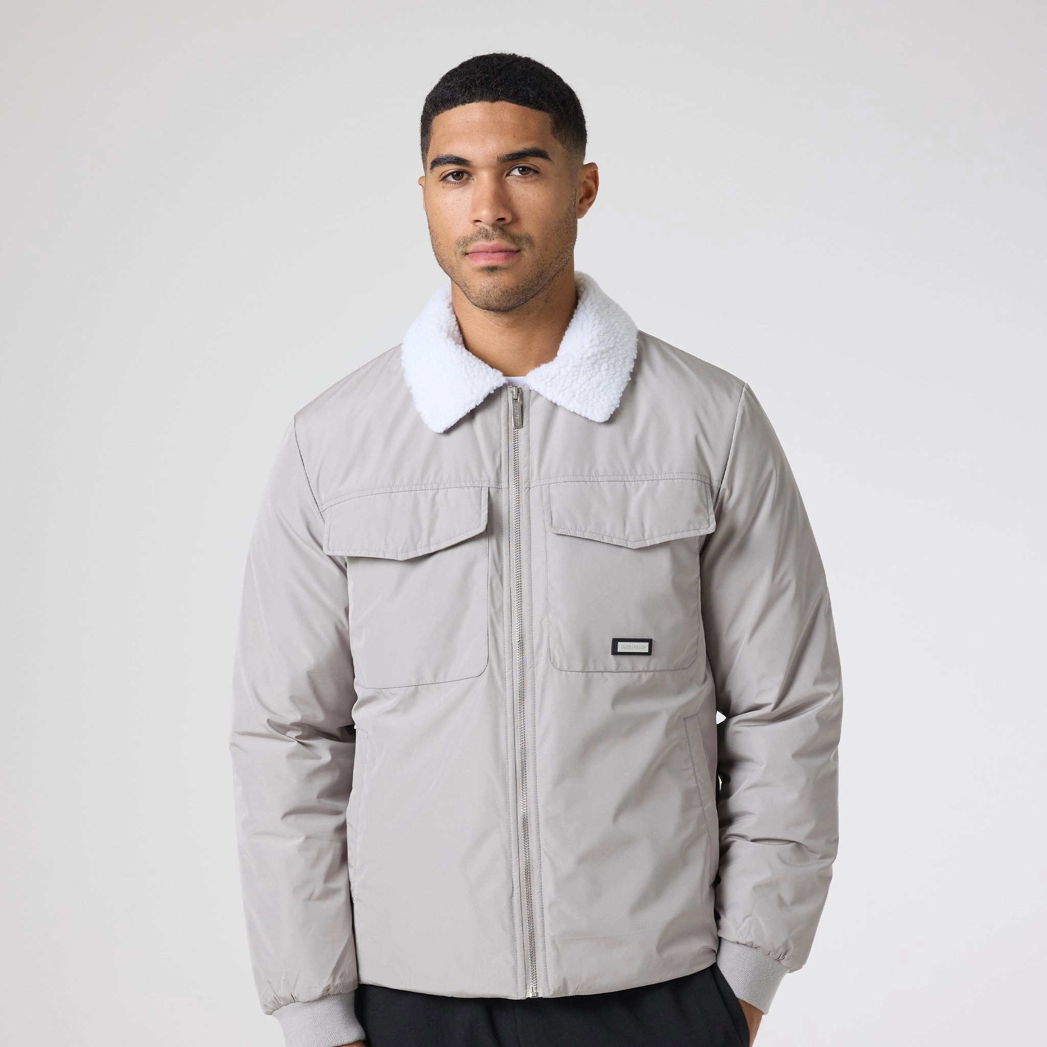 Padded Nylon Smart Jacket | Stone