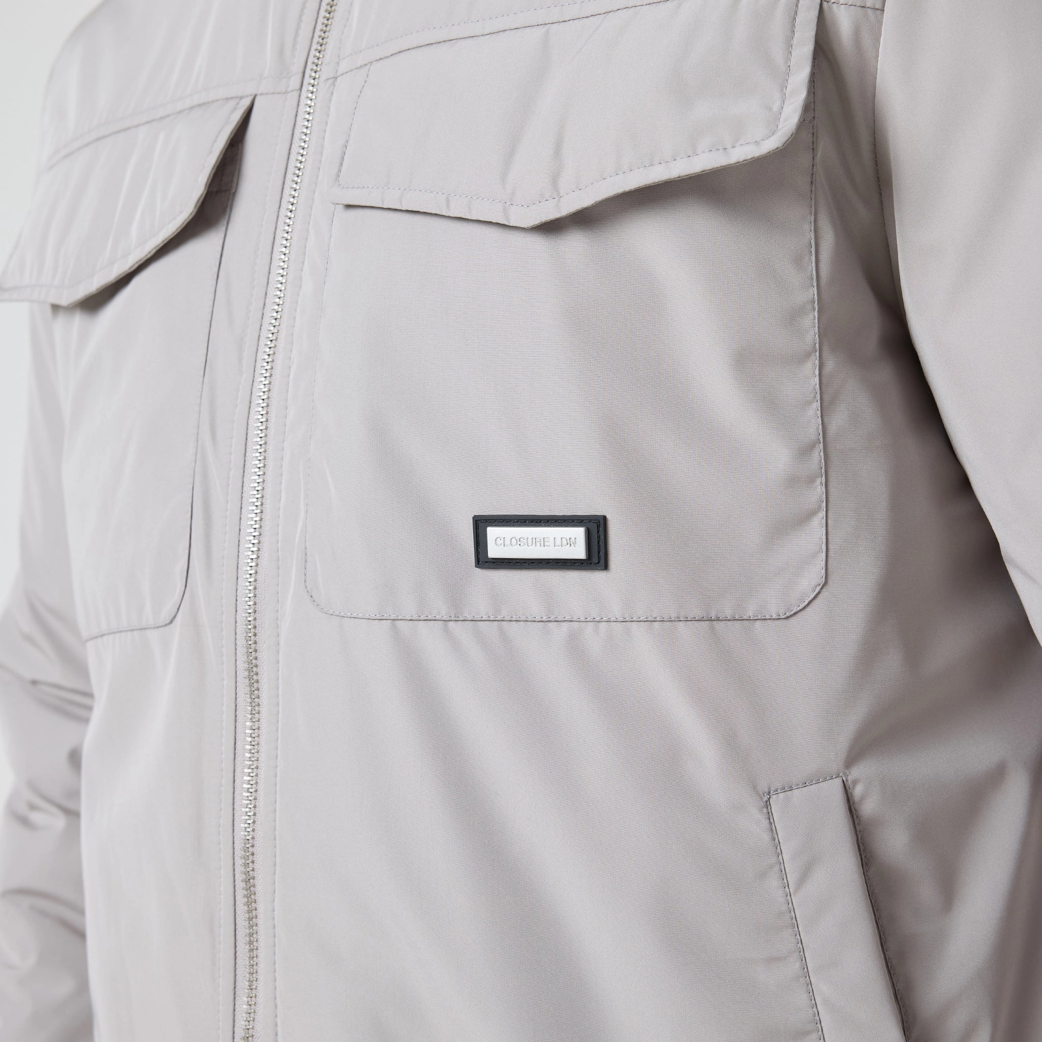 Padded Nylon Smart Jacket | Stone