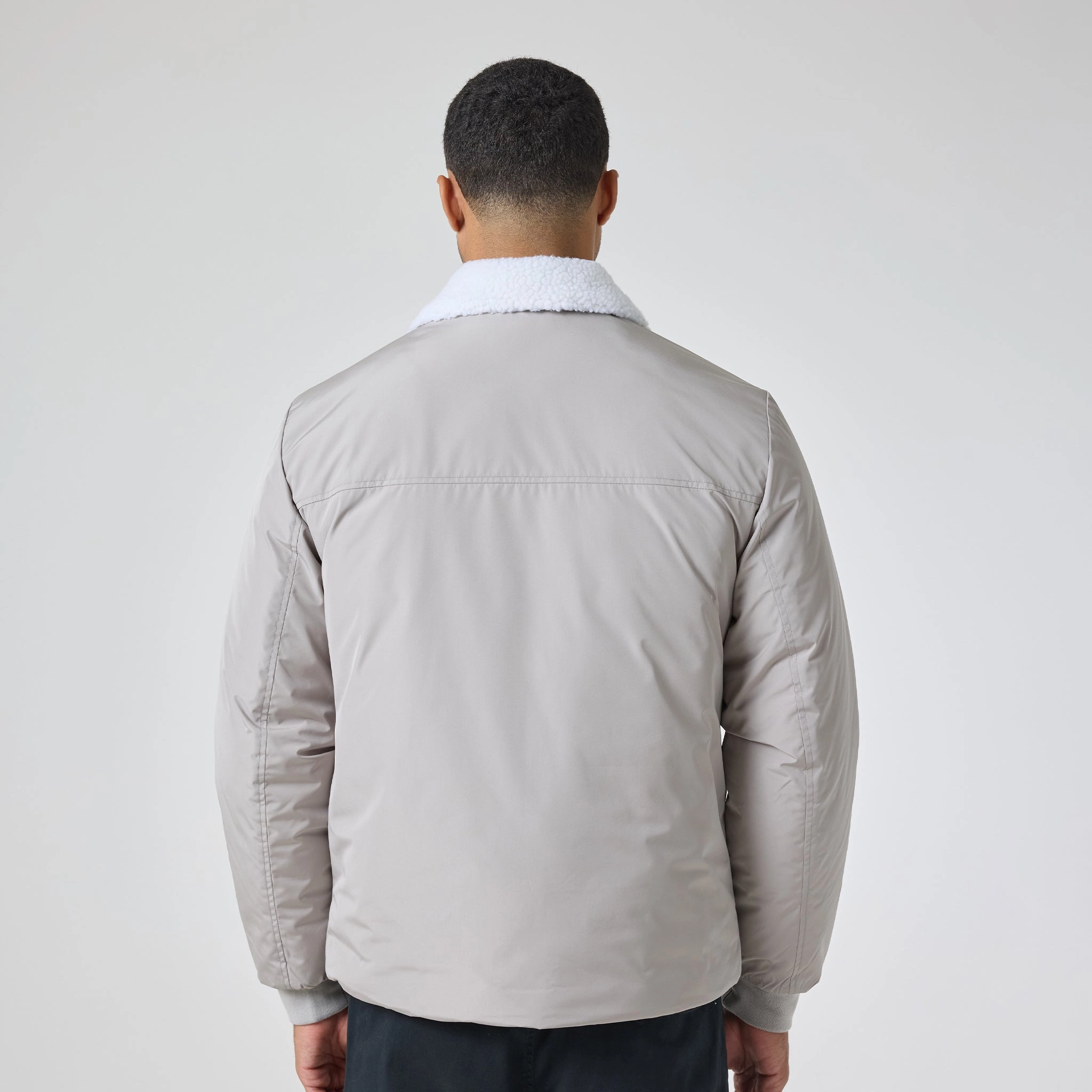 Padded Nylon Smart Jacket | Stone