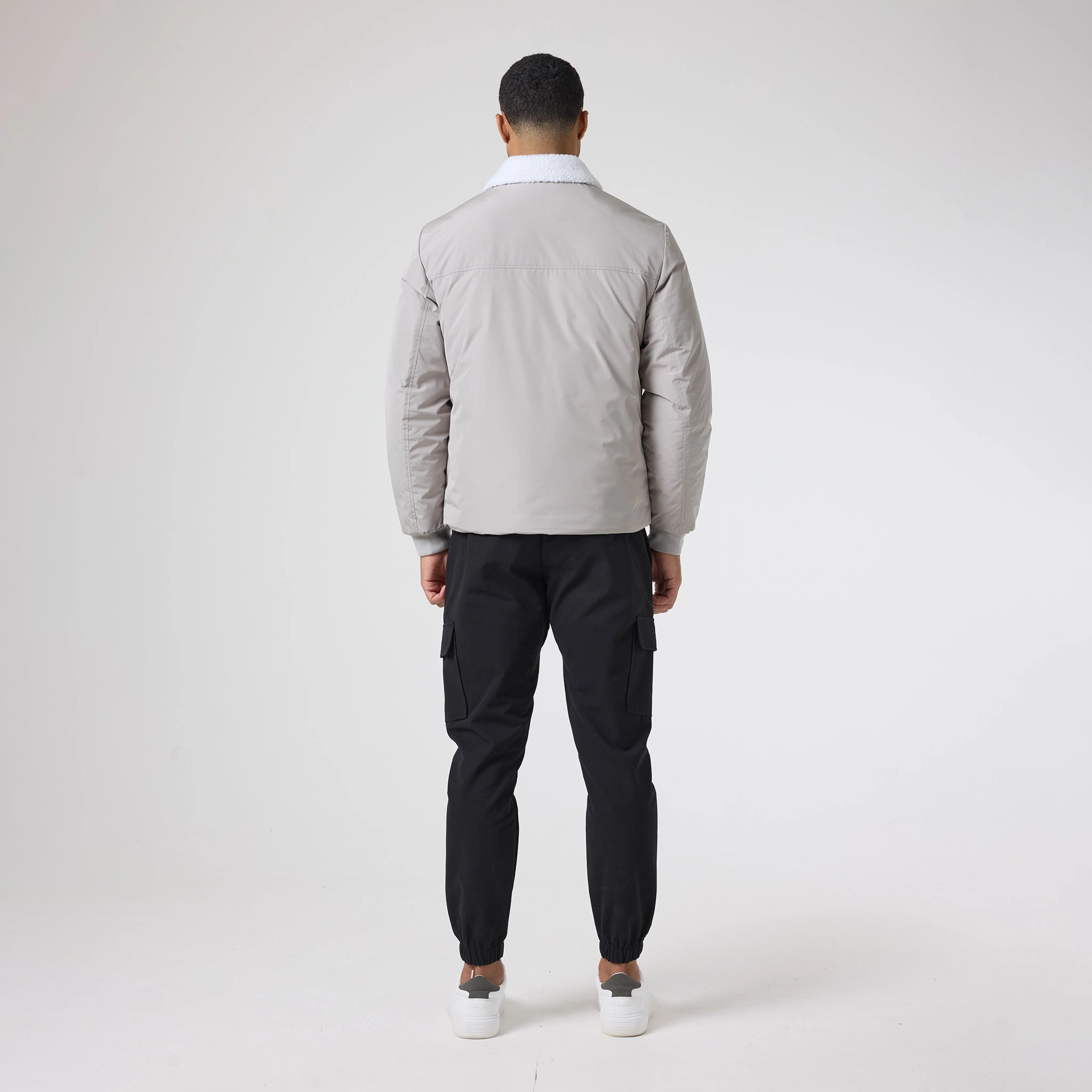 Padded Nylon Smart Jacket | Stone