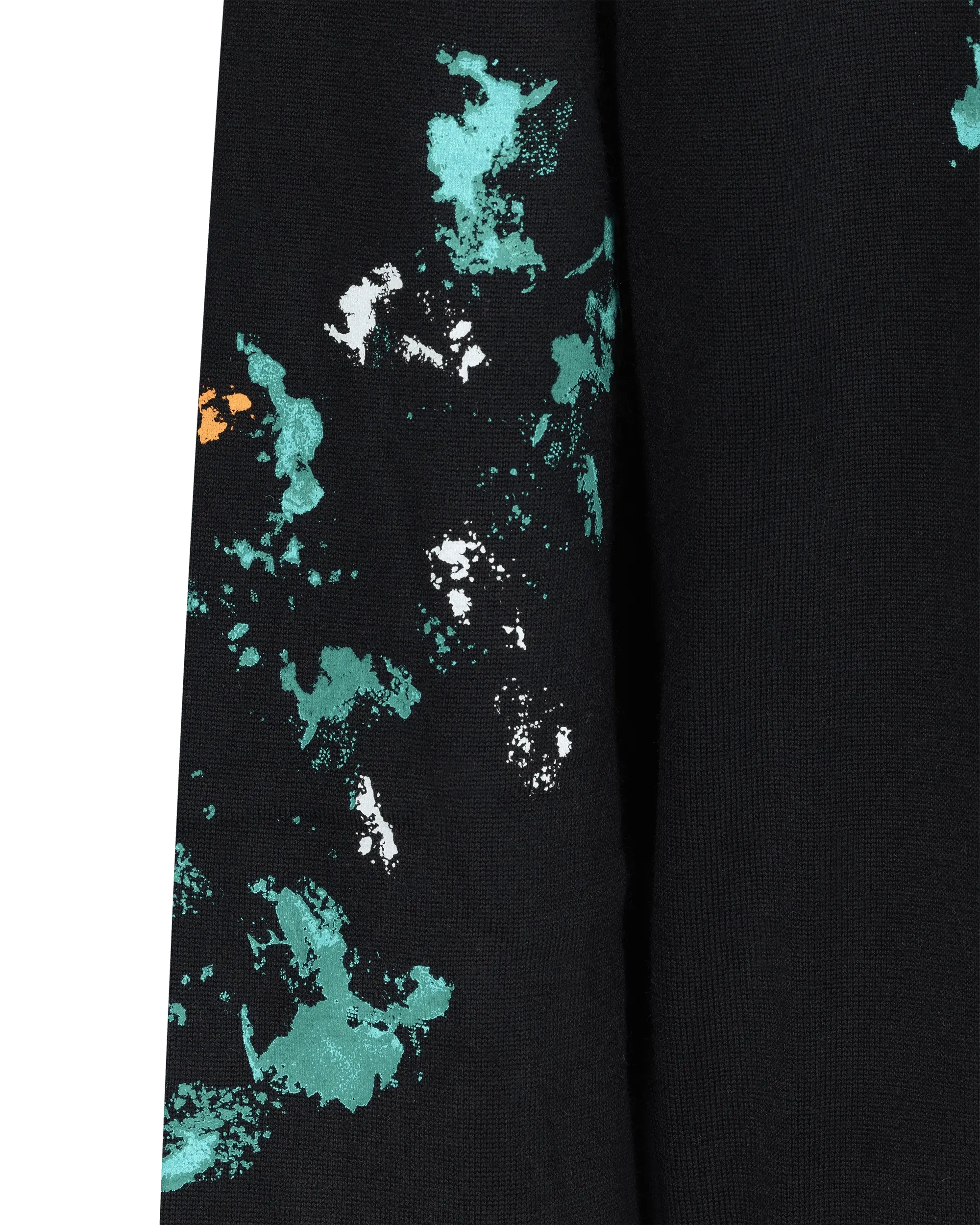 Painted Effect Wool Sweater With Logo