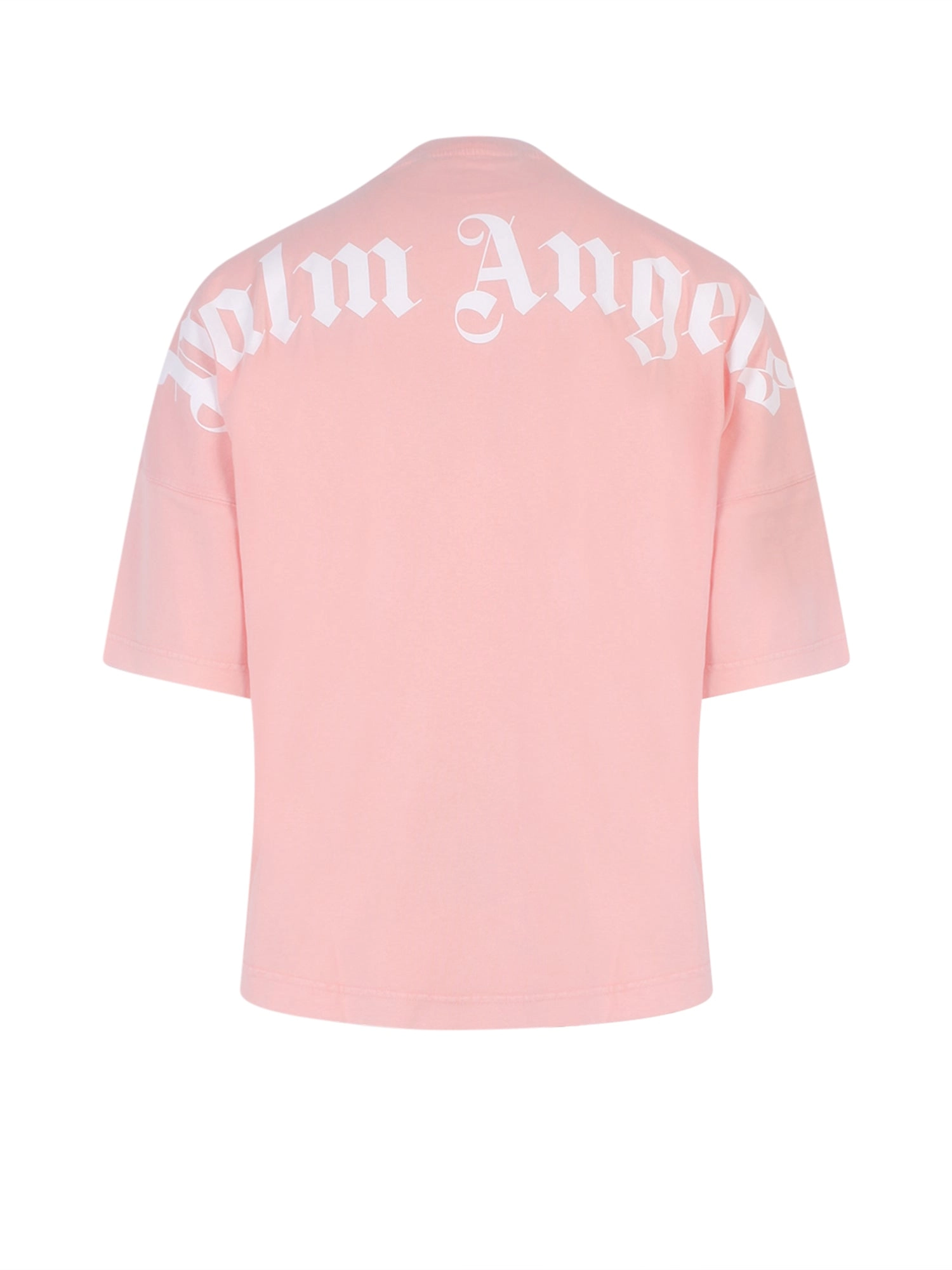 Palm Angels Logo Printed Short Sleeved Mockneck T-Shirt