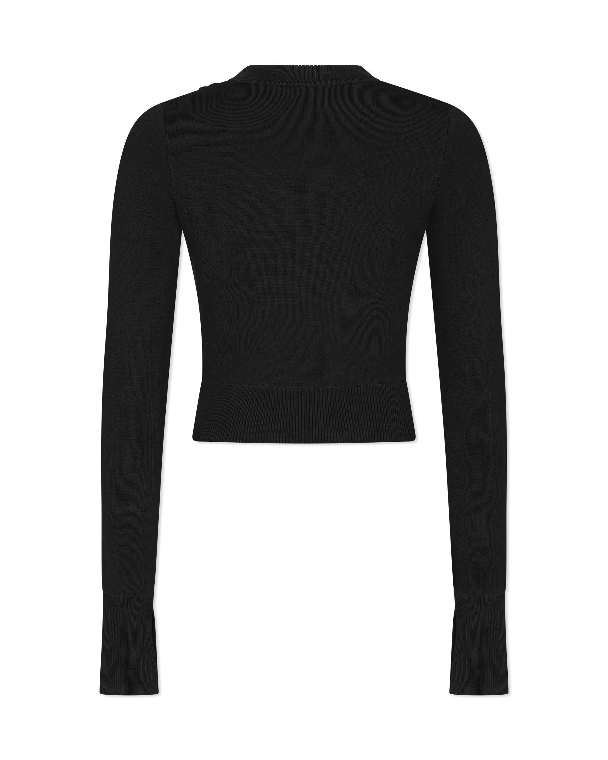 Peek-A-Boo Button Detail Cropped Sweater