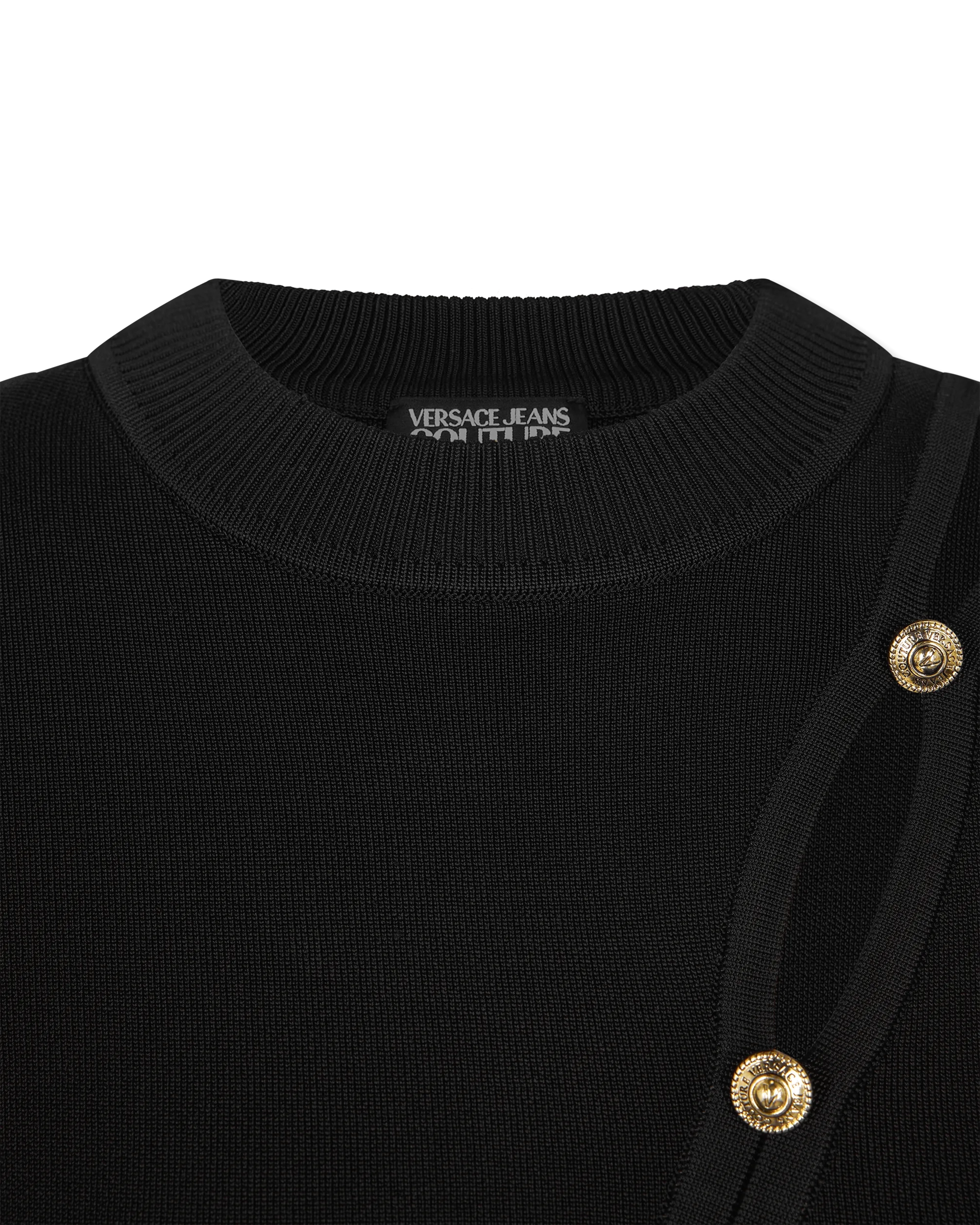 Peek-A-Boo Button Detail Cropped Sweater
