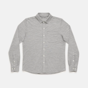 Pique Knit Button-Down Shirt