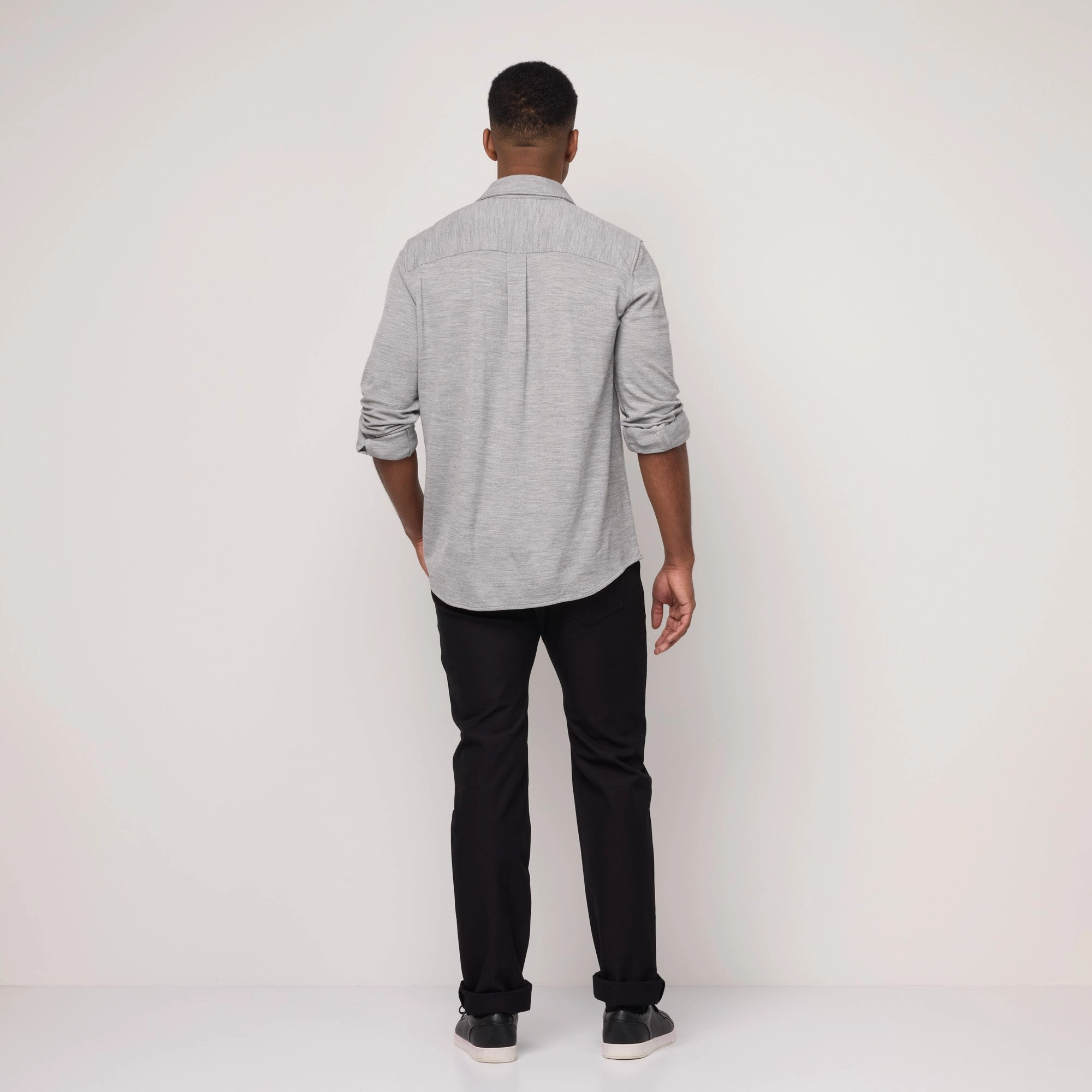 Pique Knit Button-Down Shirt