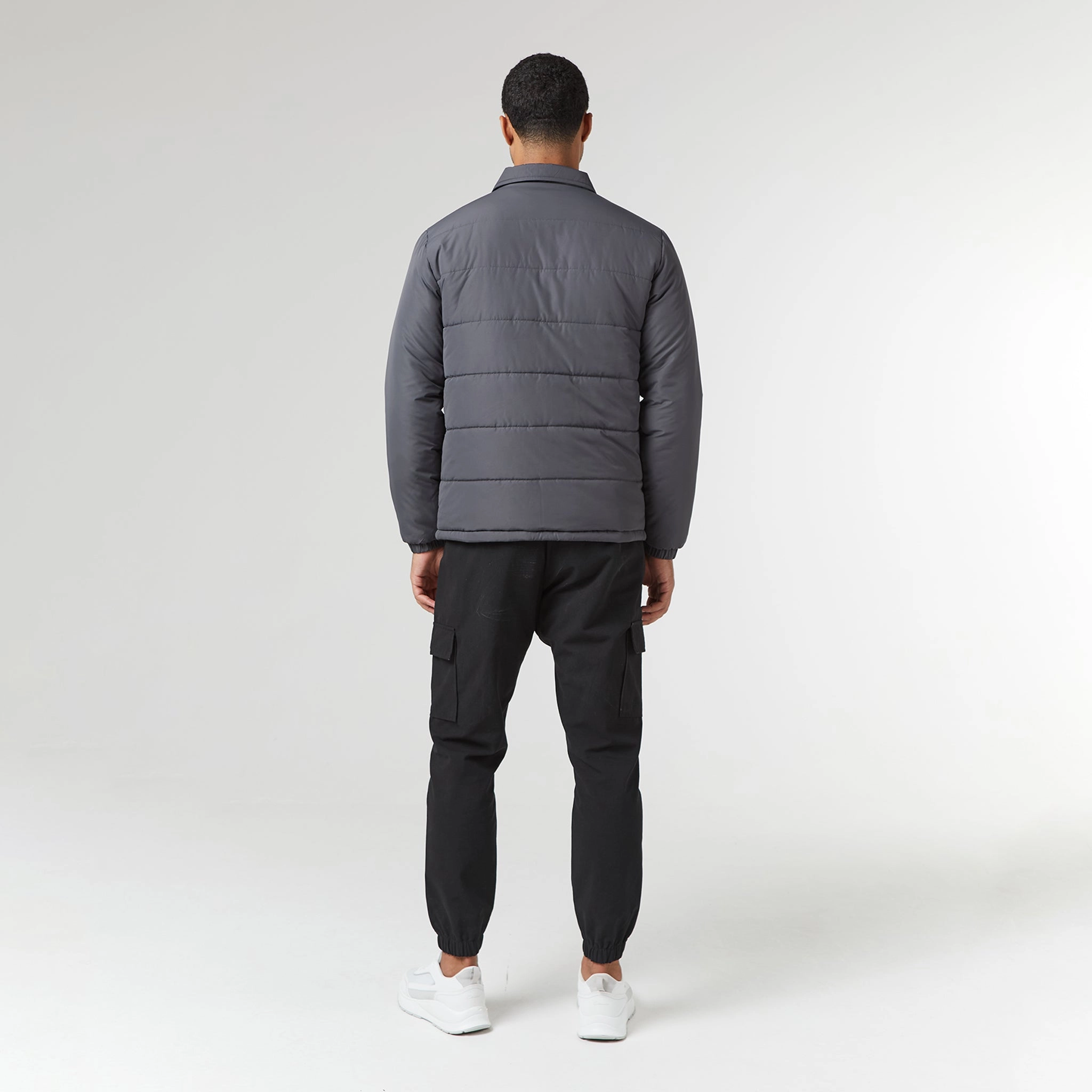 Quilted Overshirt Jacket | Charcoal