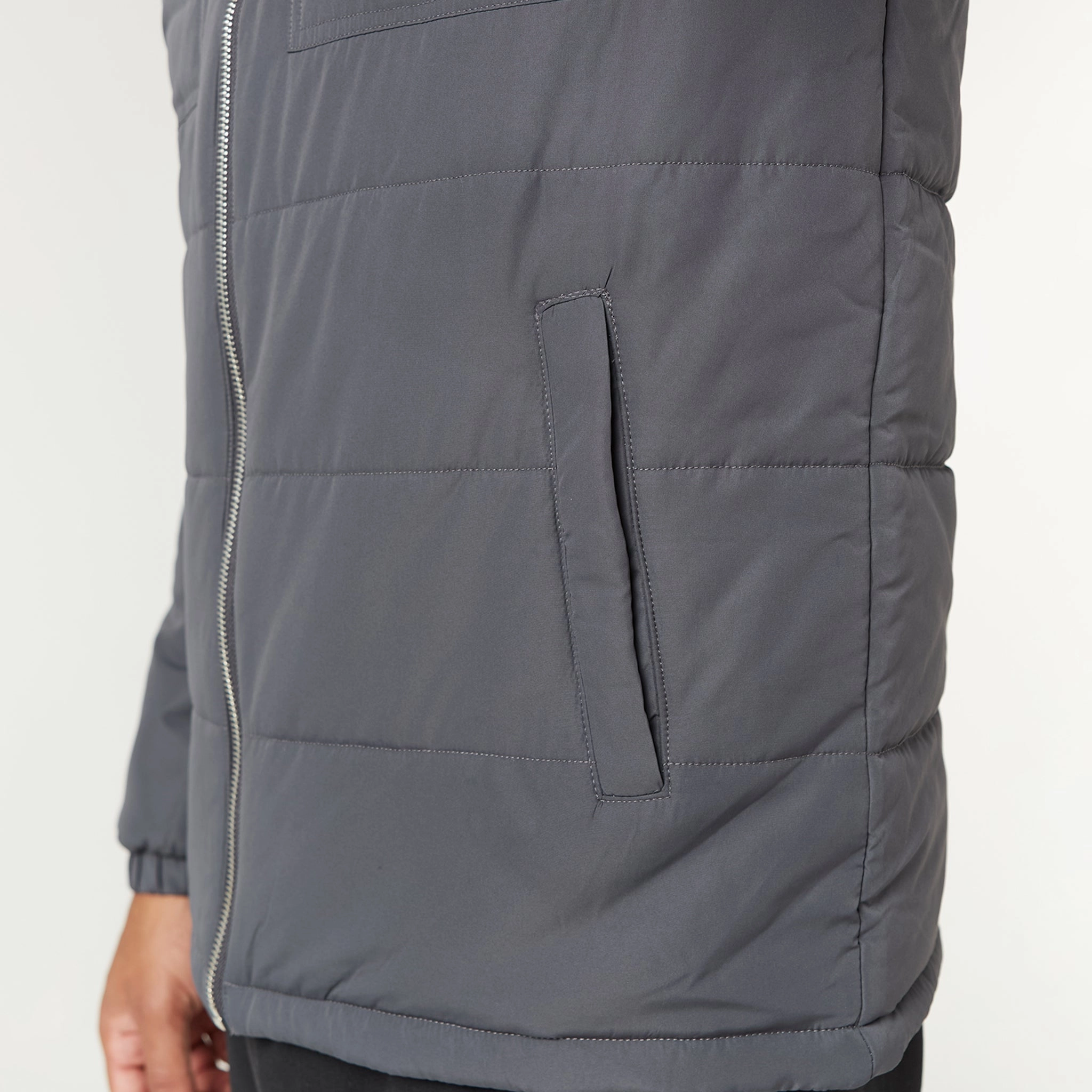 Quilted Overshirt Jacket | Charcoal