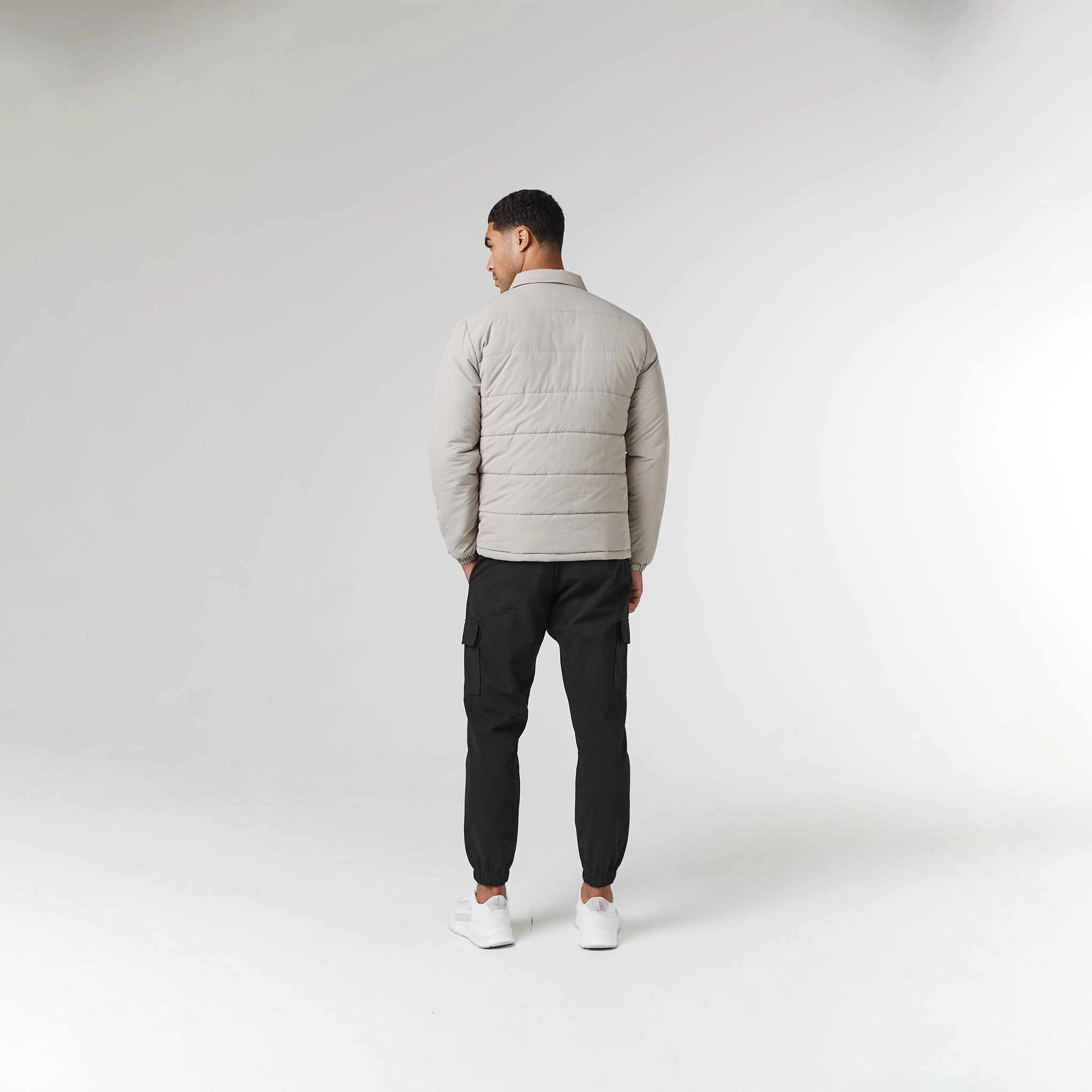 Quilted Overshirt Jacket | Stone