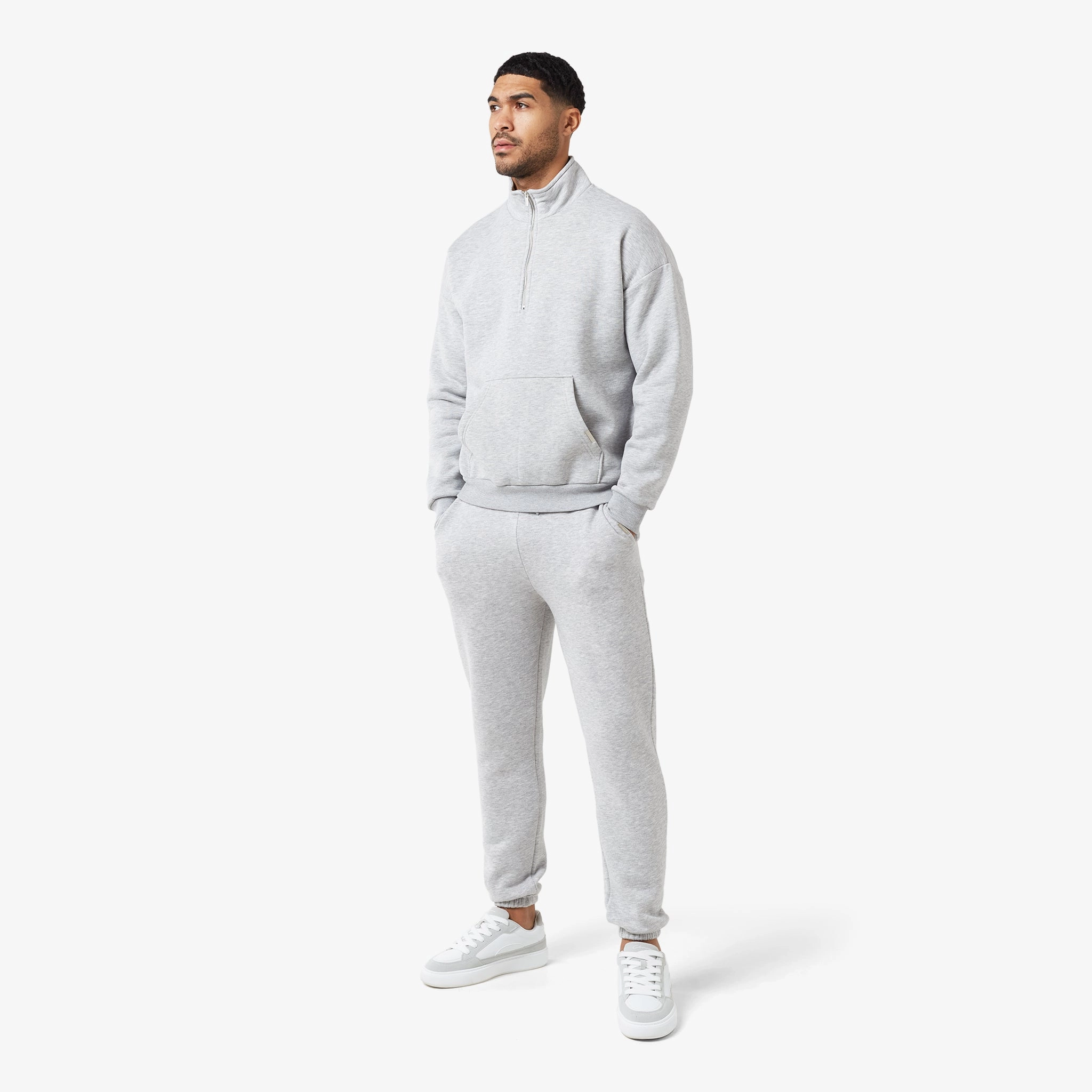 Relaxed Fit Cuffed Jogger | Grey Marl