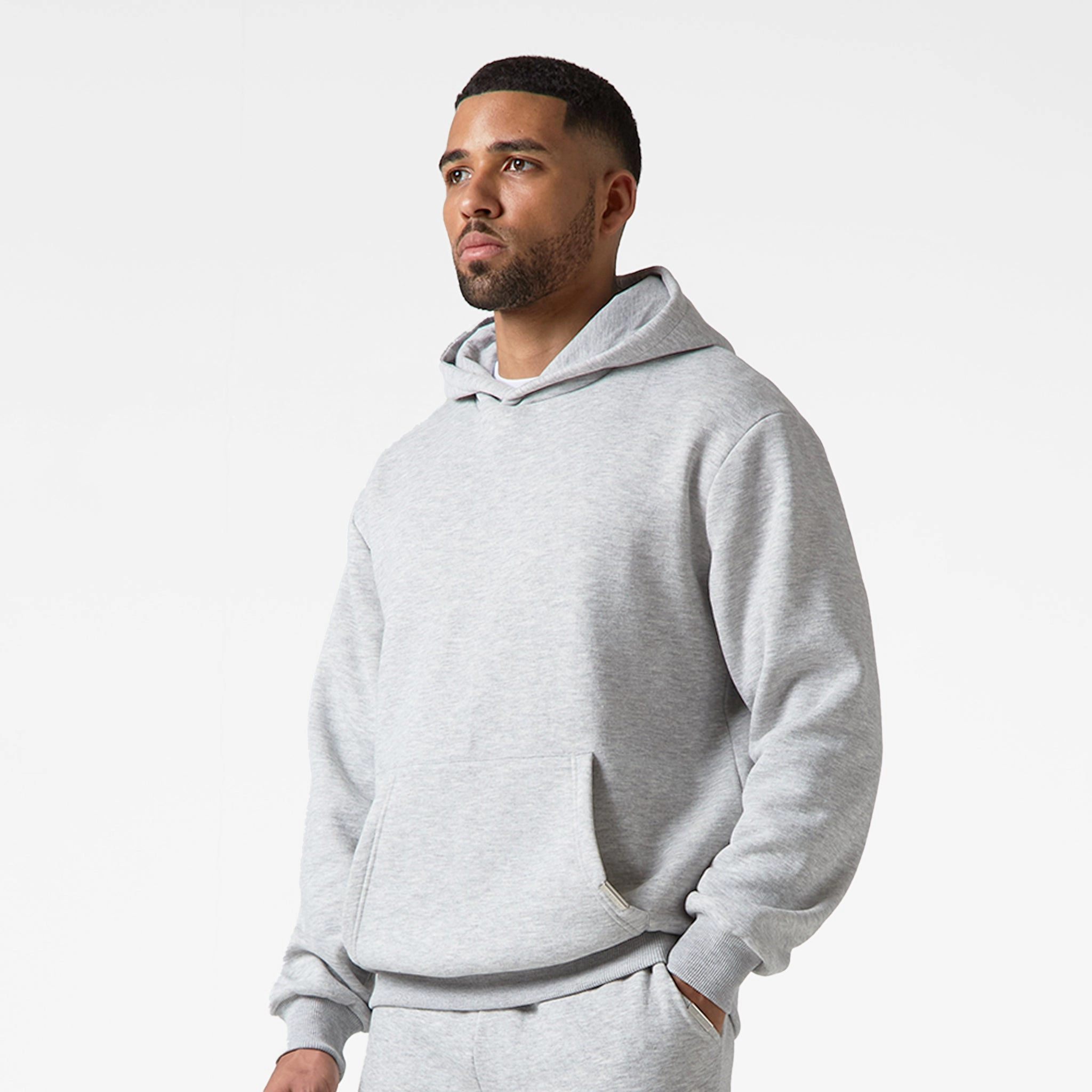 Relaxed Fit Hoodie | Grey Marl