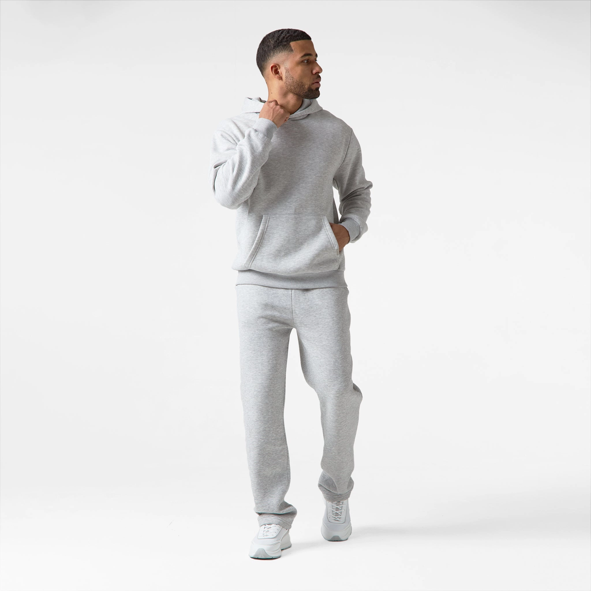 Relaxed Fit Hoodie | Grey Marl