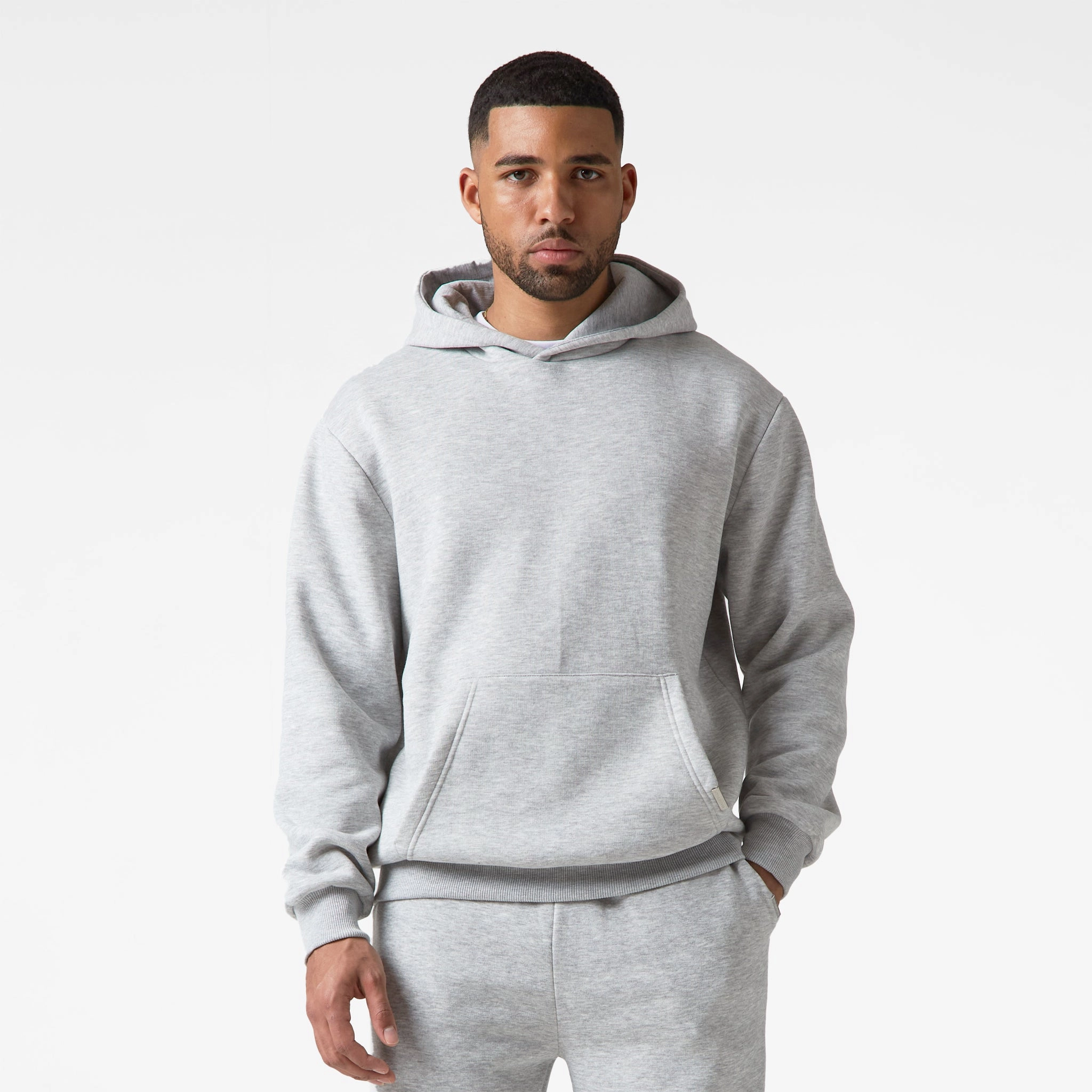 Relaxed Fit Hoodie | Grey Marl