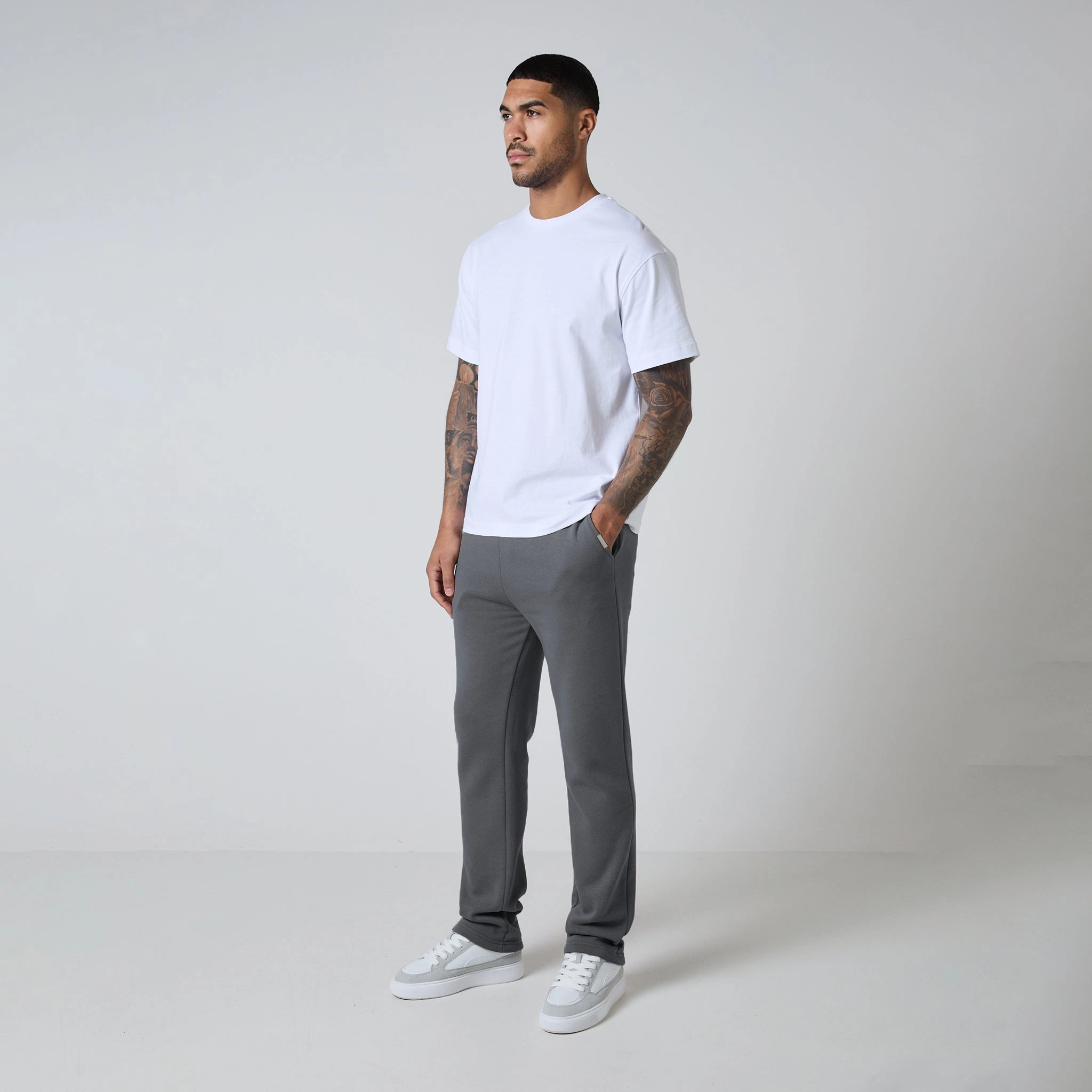 Relaxed Fit Open Hem Jogger | Graphite