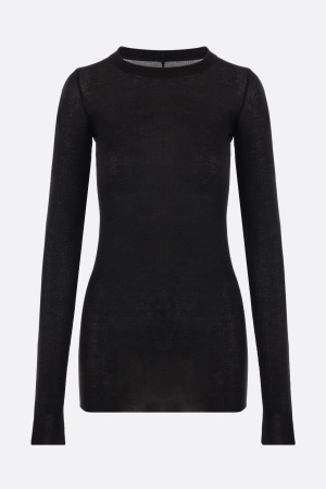 ribbed jersey long-sleeved t-shirt