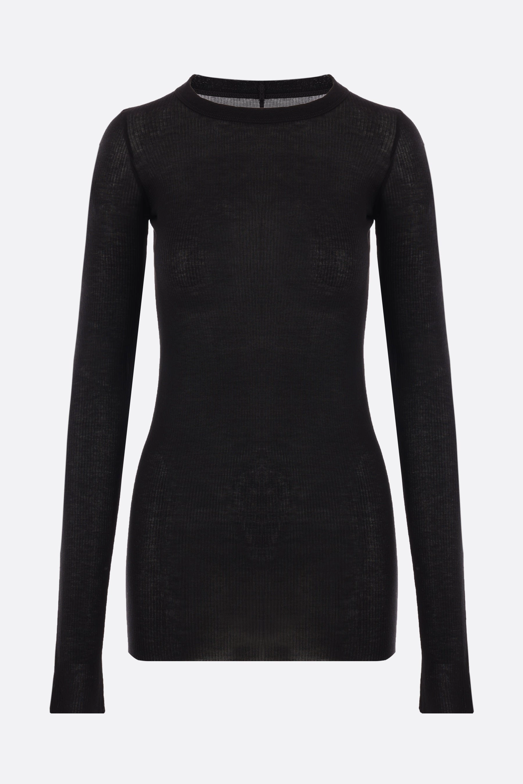 ribbed jersey long-sleeved t-shirt