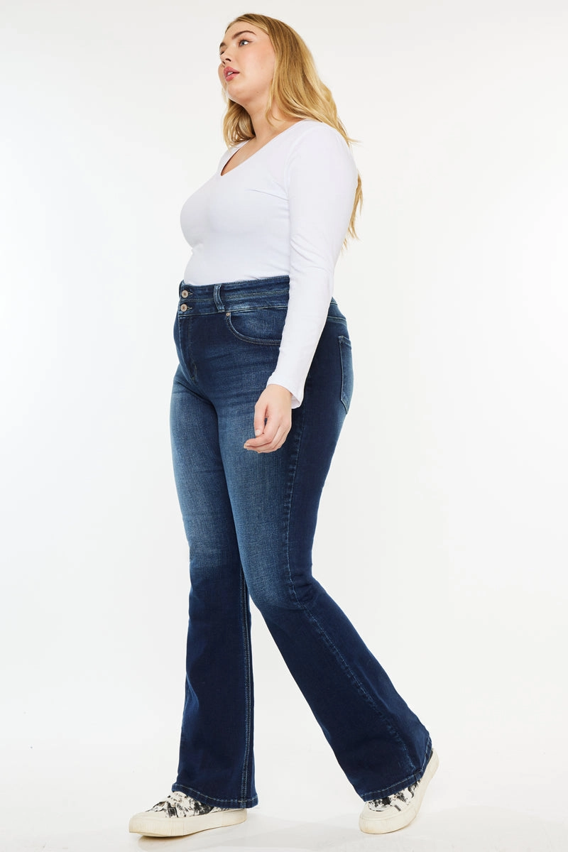 Samaria High Rise Skinny Bootcut Jeans (Plus Size)