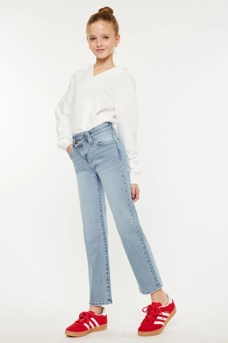 Sav High Rise Straight Kids Jeans