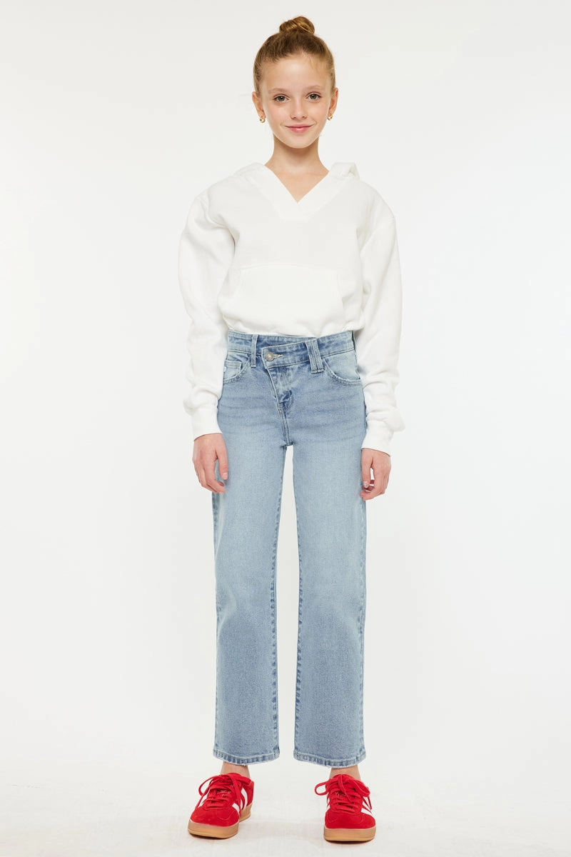 Sav High Rise Straight Kids Jeans