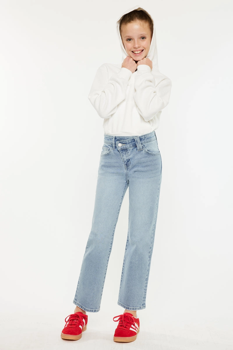 Sav High Rise Straight Kids Jeans