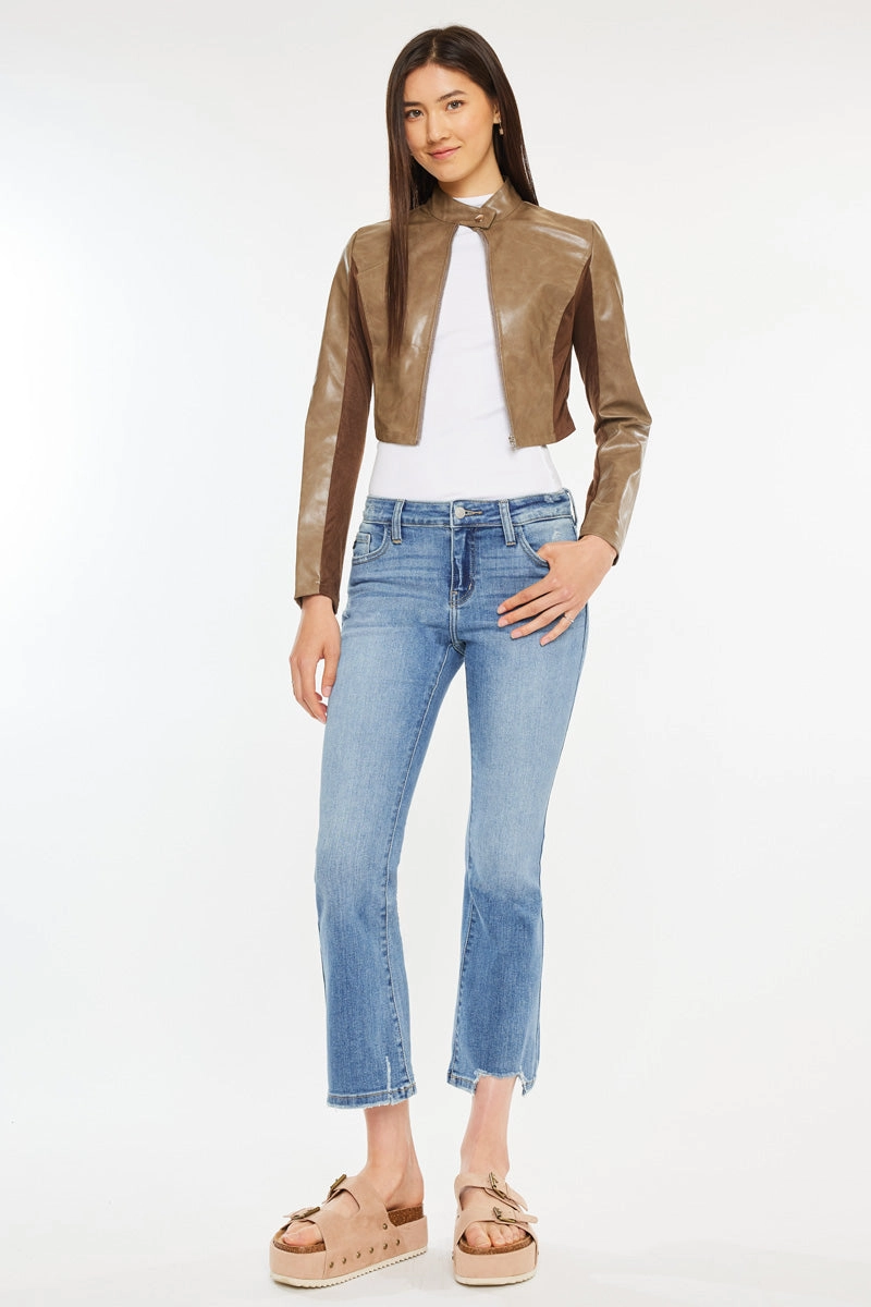 Savanna Essentials Mid Rise Cropped Flare Jean