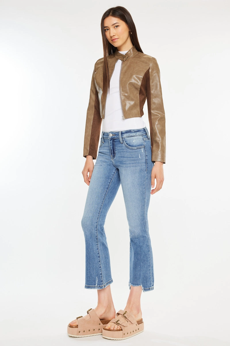 Savanna Essentials Mid Rise Cropped Flare Jean
