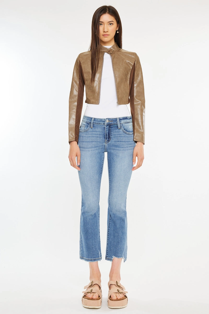 Savanna Essentials Mid Rise Cropped Flare Jean