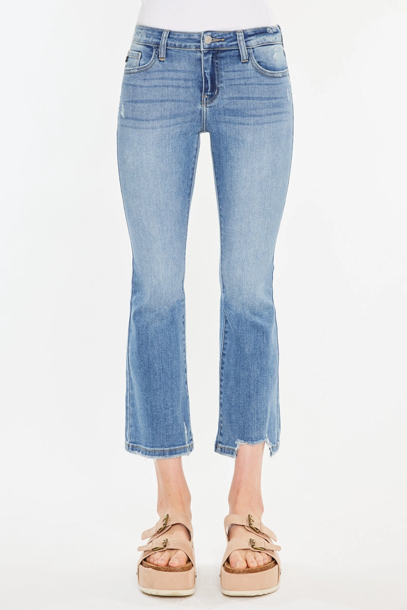 Savanna Essentials Mid Rise Cropped Flare Jean