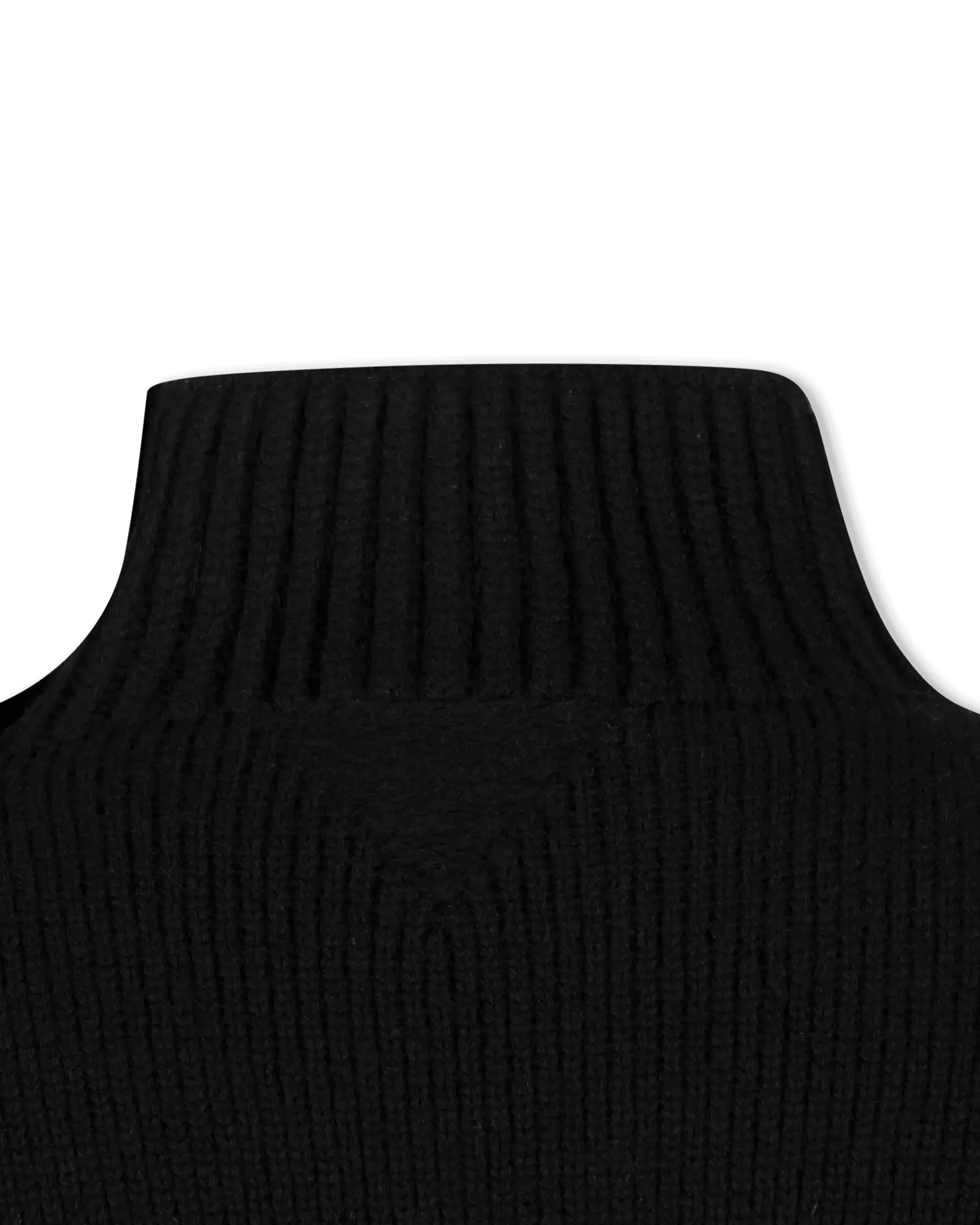 Shetland Double Face Turtleneck Puffed Sleeve Sweater