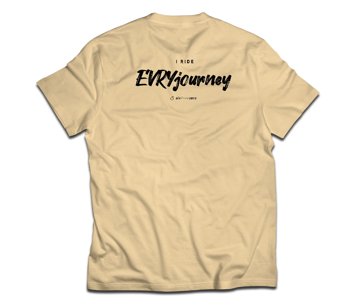 sixthreezero EVRYjourney Premium Short Sleeve Crew Papyrus Black 100% Cotton Unisex Shirt