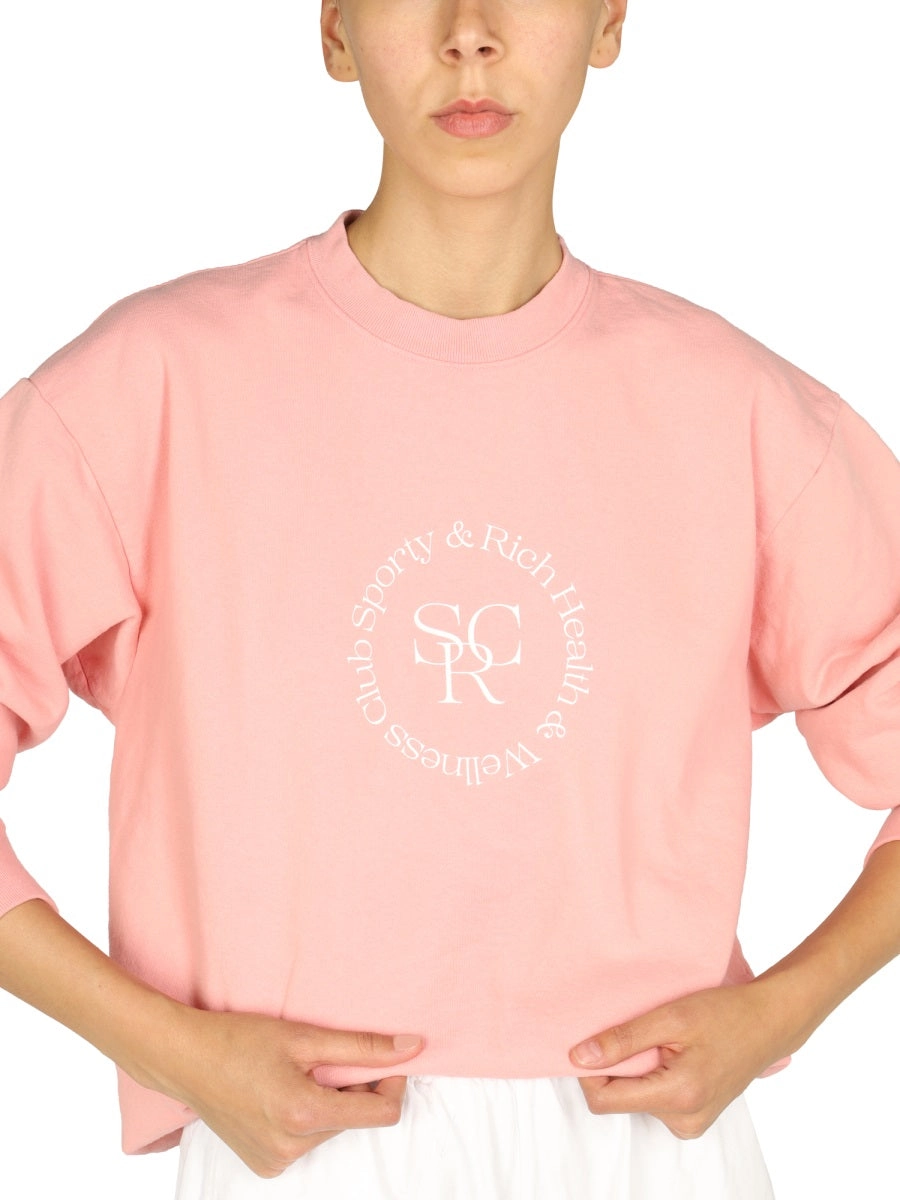 Sporty & Rich Logo Embroidered Crewneck Sweatshirt