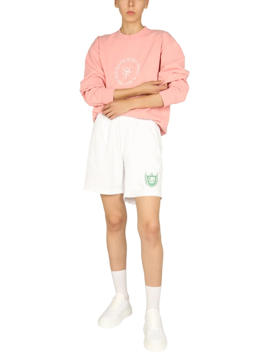 Sporty & Rich Logo Embroidered Crewneck Sweatshirt
