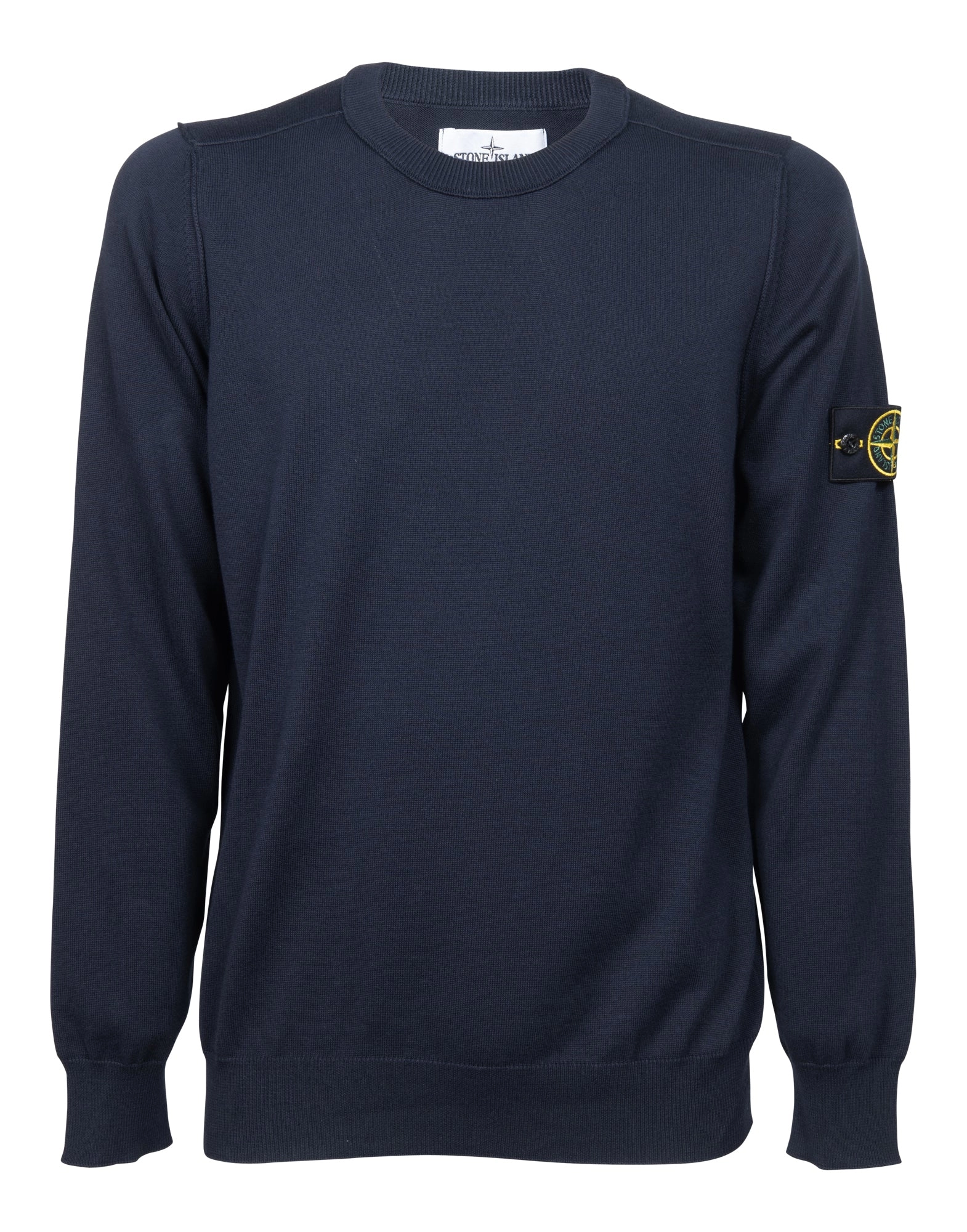 Stone Island Logo Patch Crewneck Knitted Jumper
