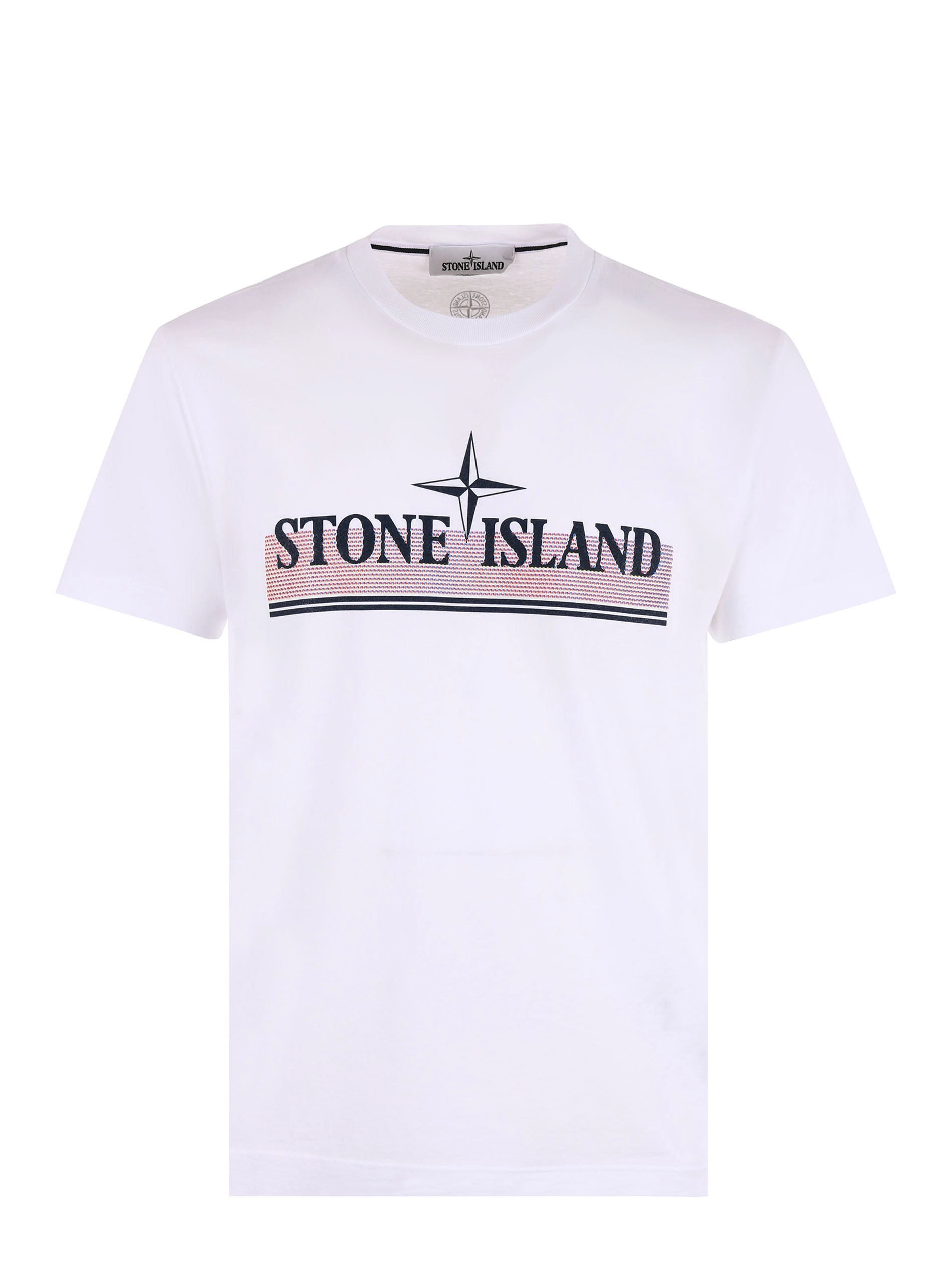 Stone Island Logo Printed Short Sleeved T-Shirt