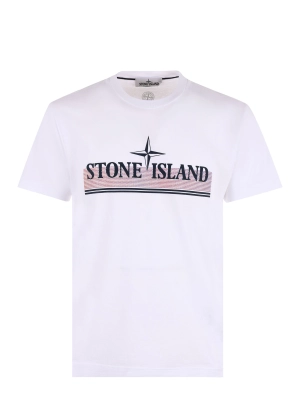 Stone Island Logo Printed Short Sleeved T-Shirt
