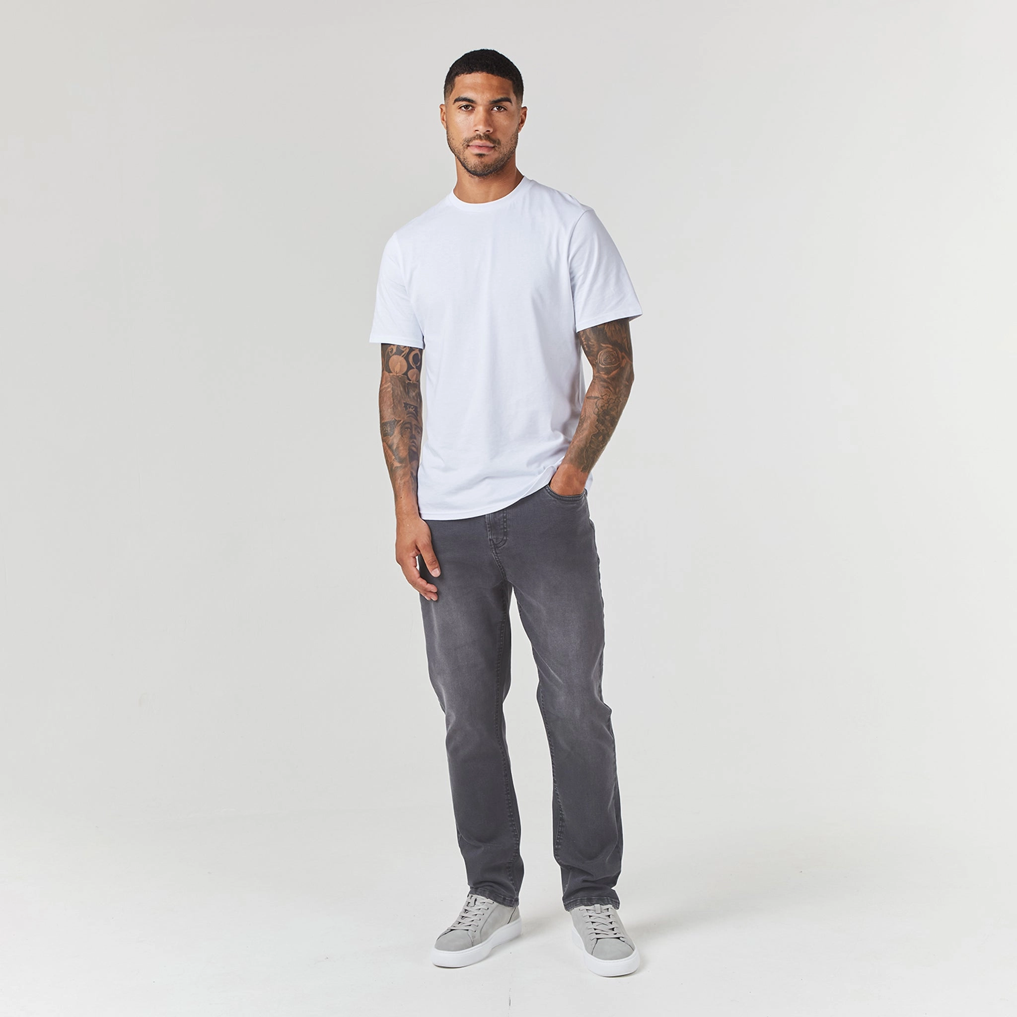 Straight Leg Denim Jean | Grey Wash