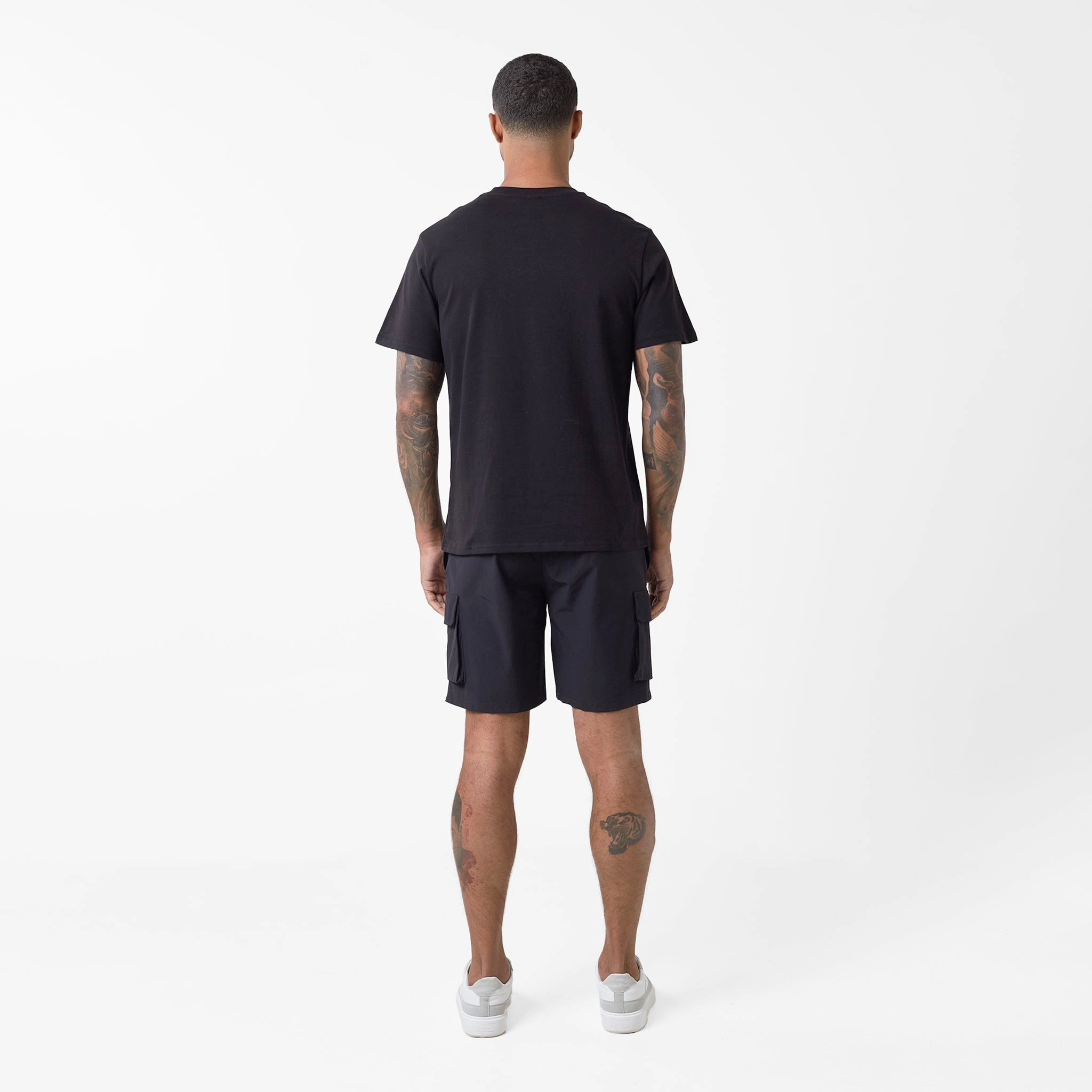 Tech Nylon Pocket T-Shirt | Black Grey