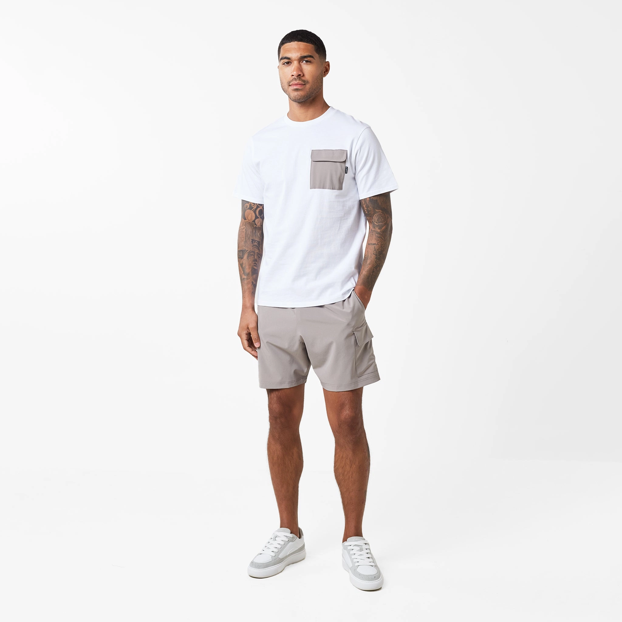 Tech Pocket Twinset | White Stone