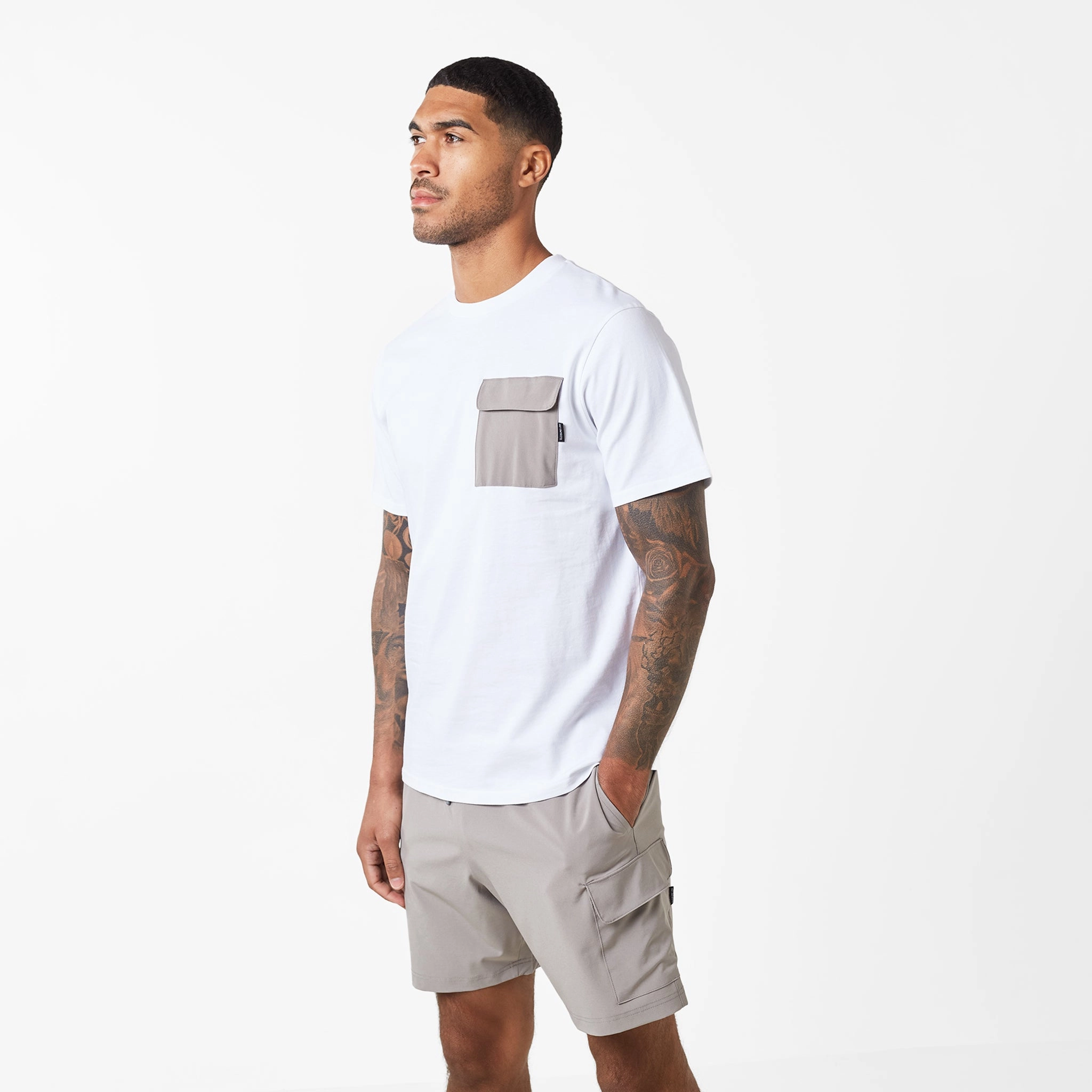Tech Pocket Twinset | White Stone