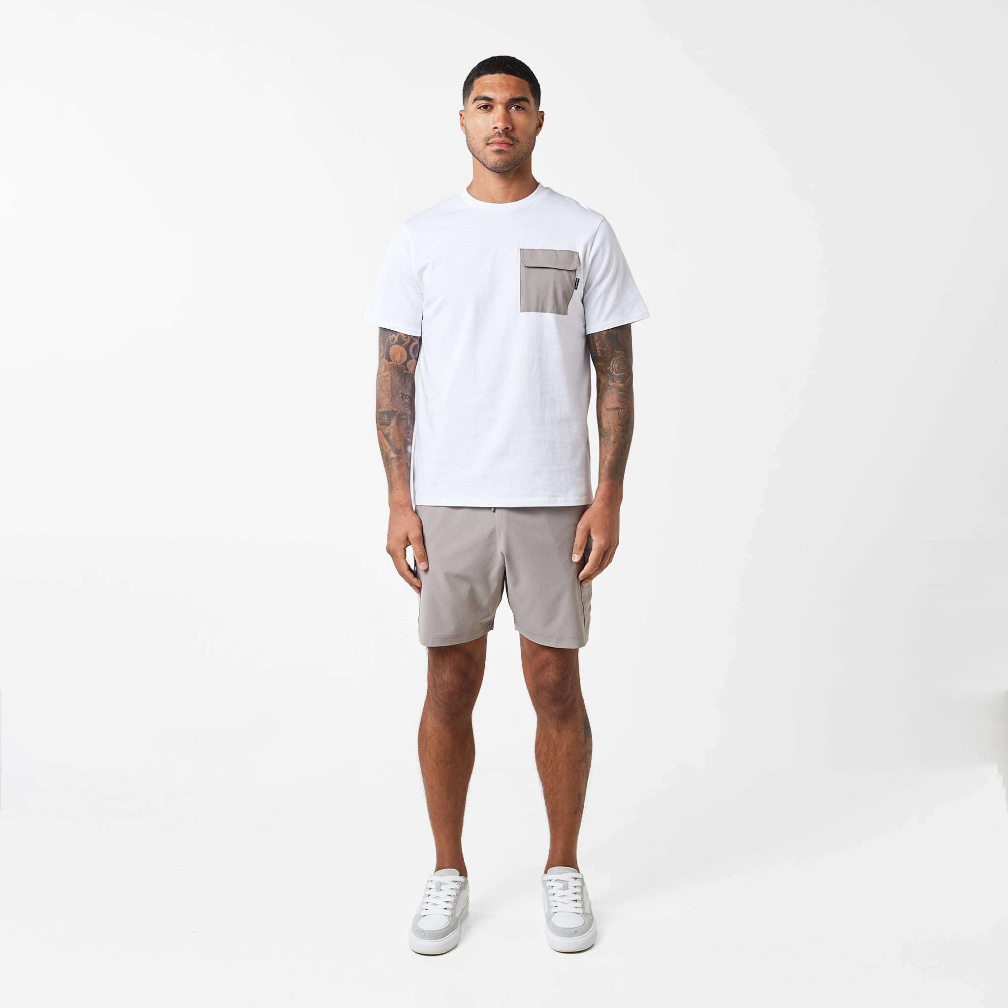 Tech Pocket Twinset | White Stone