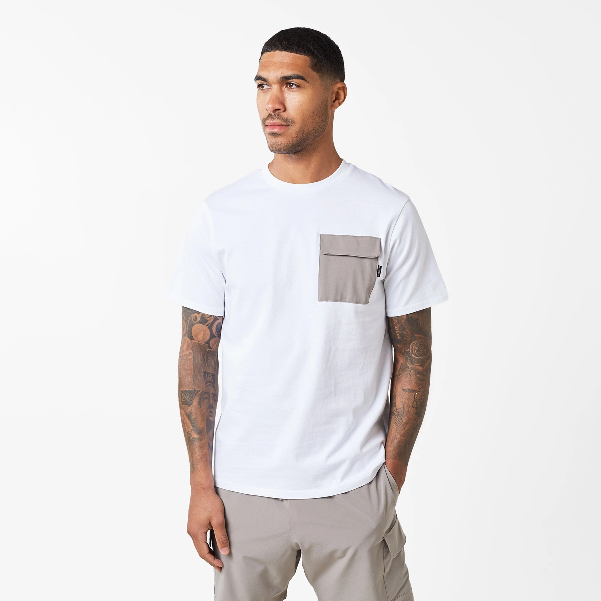 Tech Pocket Twinset | White Stone