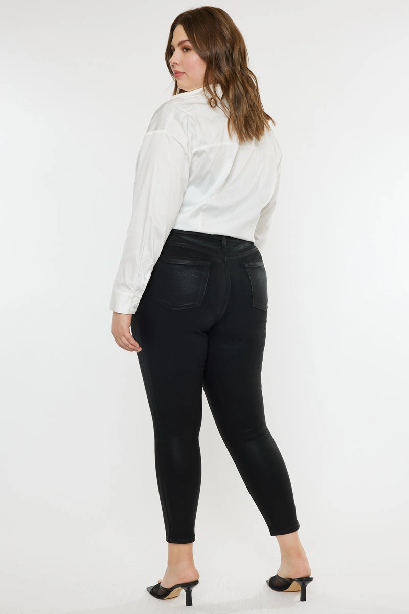 Teresa High Rise Coated Super Skinny Jeans (Plus Size)