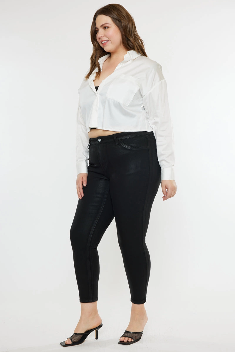 Teresa High Rise Coated Super Skinny Jeans (Plus Size)