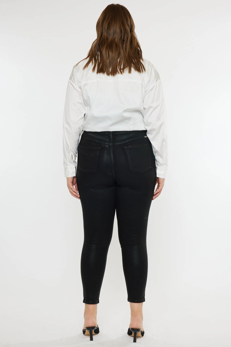 Teresa High Rise Coated Super Skinny Jeans (Plus Size)