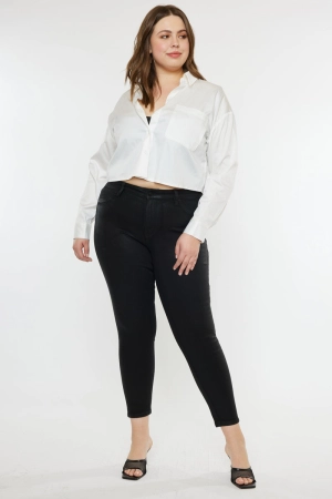 Teresa High Rise Coated Super Skinny Jeans (Plus Size)