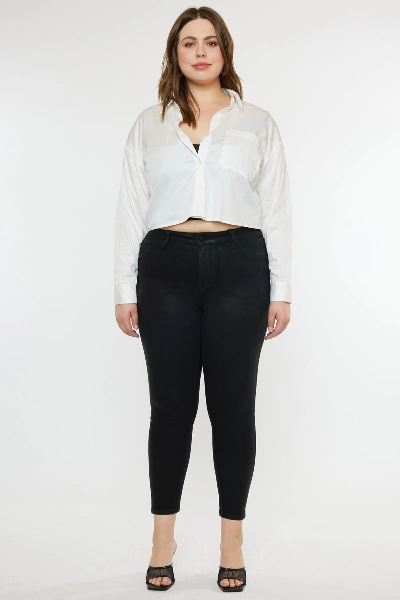 Teresa High Rise Coated Super Skinny Jeans (Plus Size)