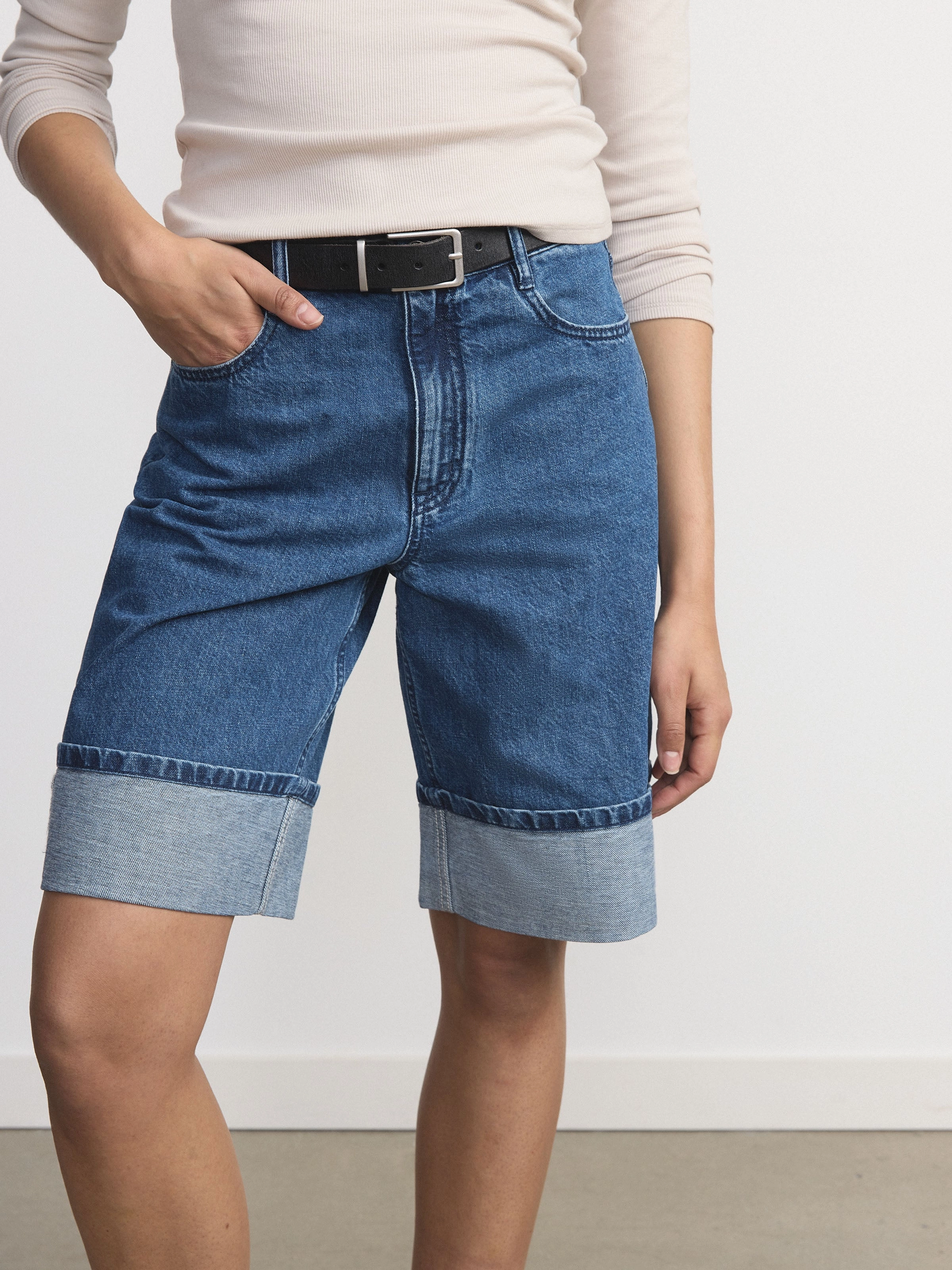 The Whitney Long Bermuda Short in Medium Blue
