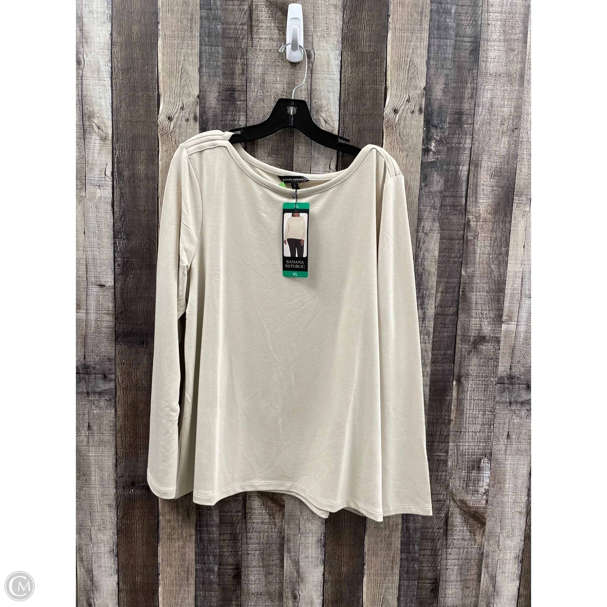 Top Long Sleeve By Banana Republic In Tan, Size: Xl