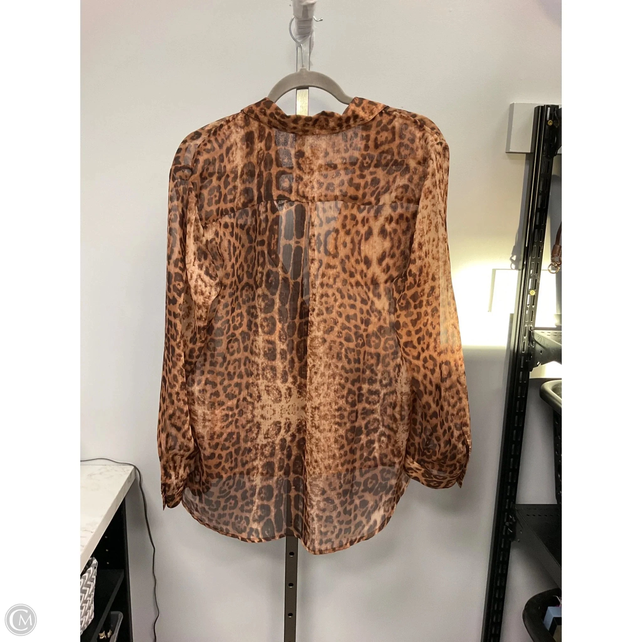 Top Long Sleeve By Chicos In Animal Print, Size: L
