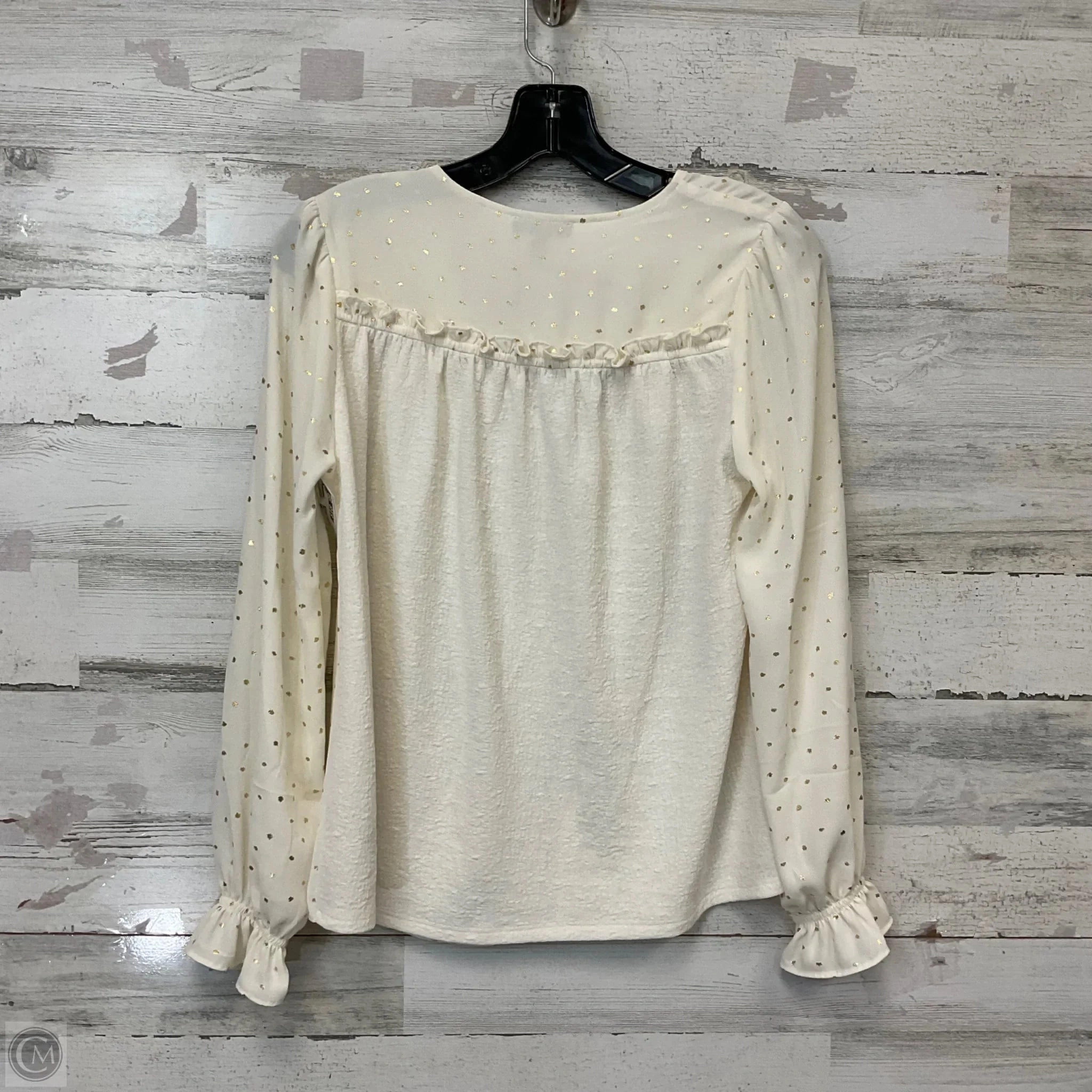 Top Long Sleeve By Current Air In Cream, Size: Xs